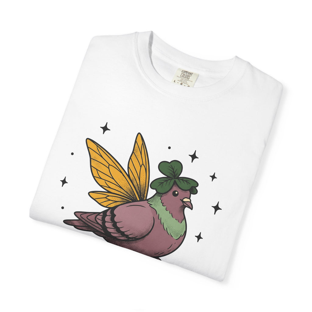 Fairy Bird Shirt Cute Critter Gift Women Cartoon Tee Sprite T-Shirt Adorable Fan Comic Tshirt Creature Graphic Line Art Leaf Hat Tshirt