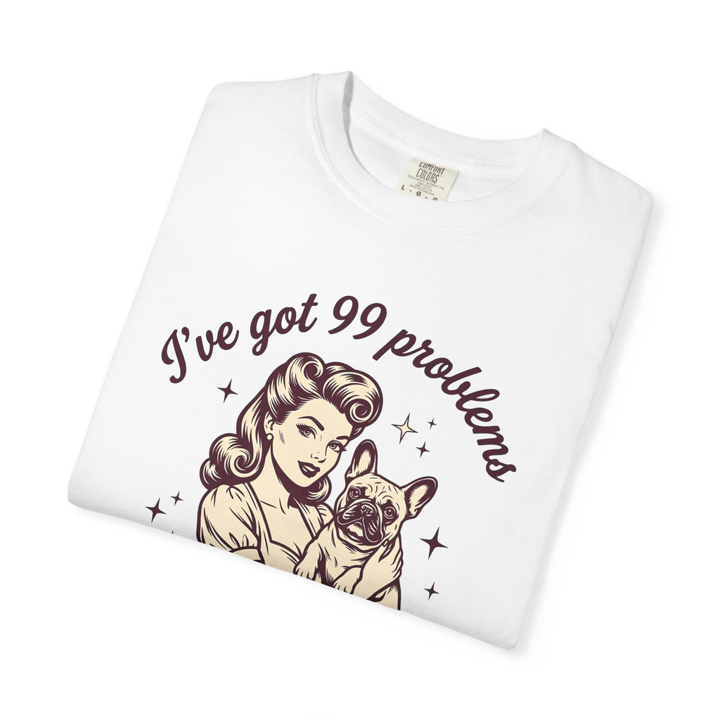 Woman Frenchie Dog Shirt Dog Antique Gift Women Classic Tee French Bulldog T-Shirt Dog Fan Bulldog Tshirt Vintage Graphic Doodle Shining