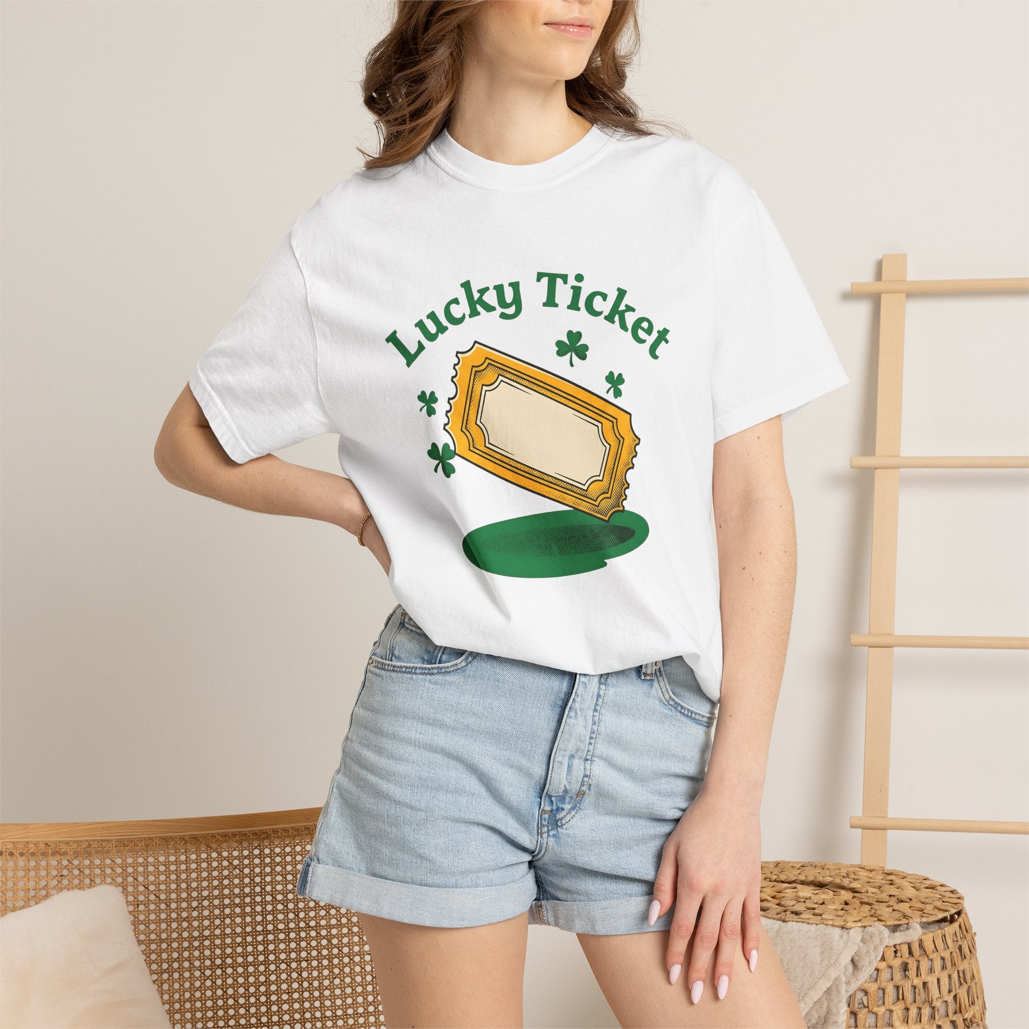 Lottery Ticket Shirt St Patrick's Day Fortune Gift Women Rustic Tee Raffle T-Shirt Irish Fan Lucky Tshirt Prosperity Graphic Antique Clover