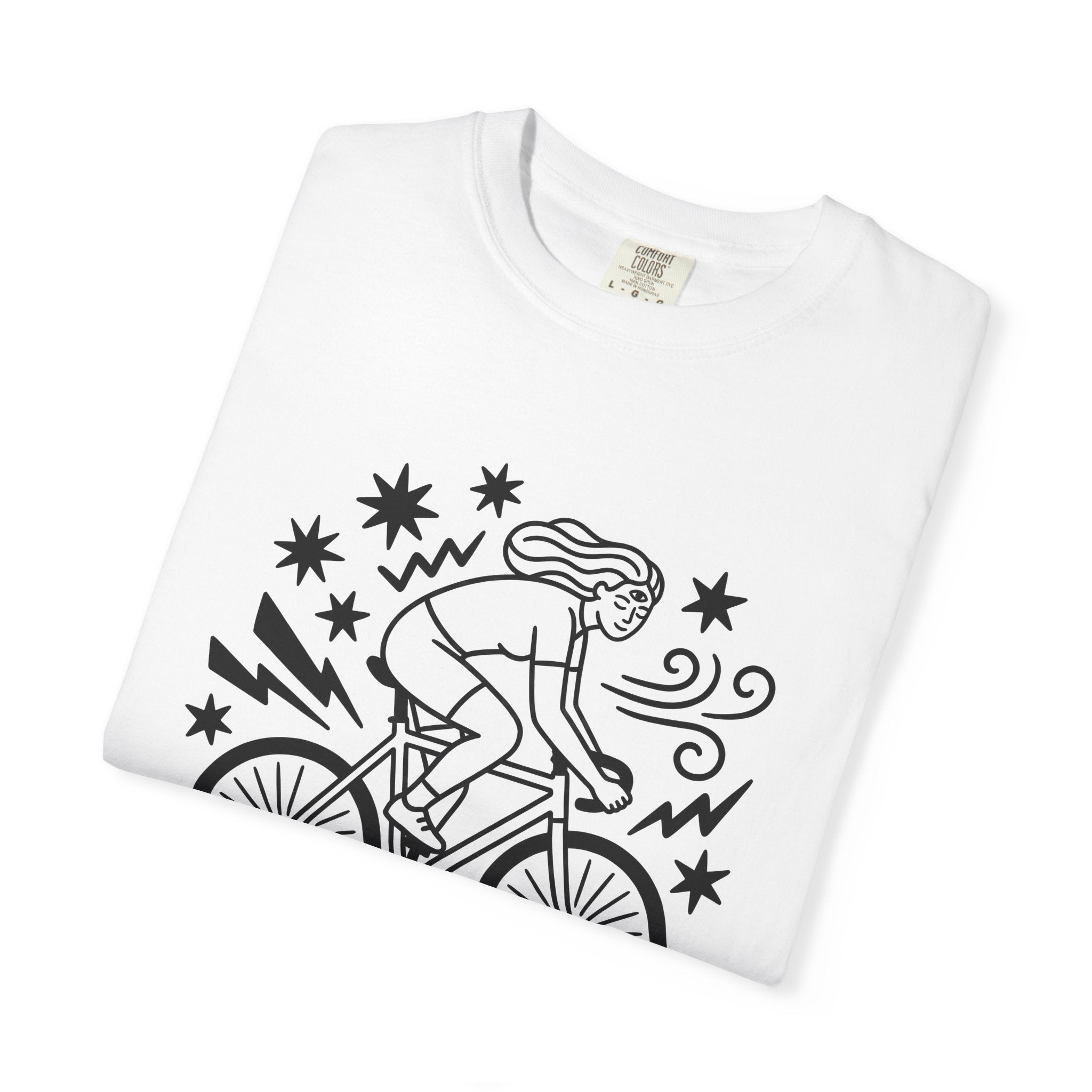 Cyclist Shirt Sports & Activities Fitness Gift Women Doodle Tee Biker T-Shirt Athlete Enthusiast Cartoon Tshirt Workout Graphic Minimalist