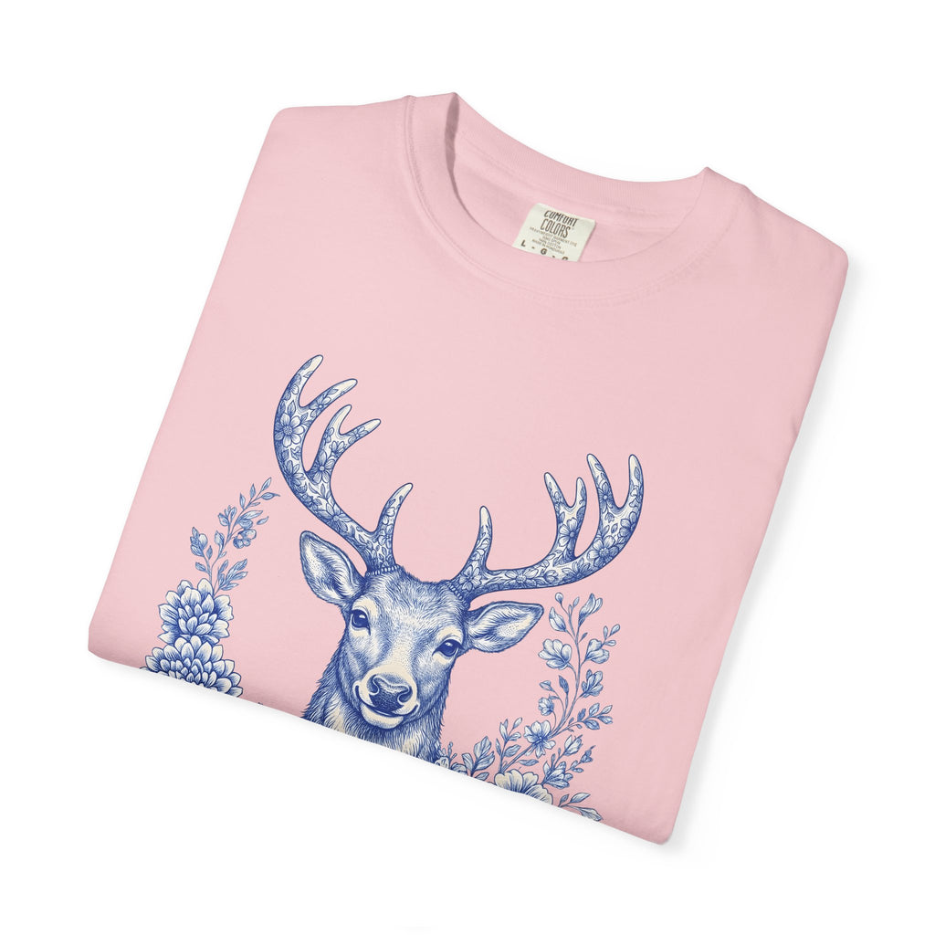 Elk Bloom Shirt Christmas Nature Gift Women Wildflower Tee Wapiti T-Shirt Xmas Fan Wildlife Graphic Wildflower Illustration Classic Rack