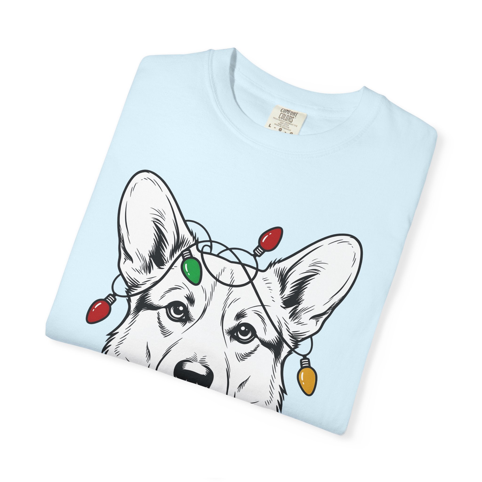 Corgi Pet Shirt Dog Winter Gift Women Cartoon Tee Puppy T-Shirt Dog Fan Canine Tshirt Winter Graphic Clean Xmas Lights Tshirt