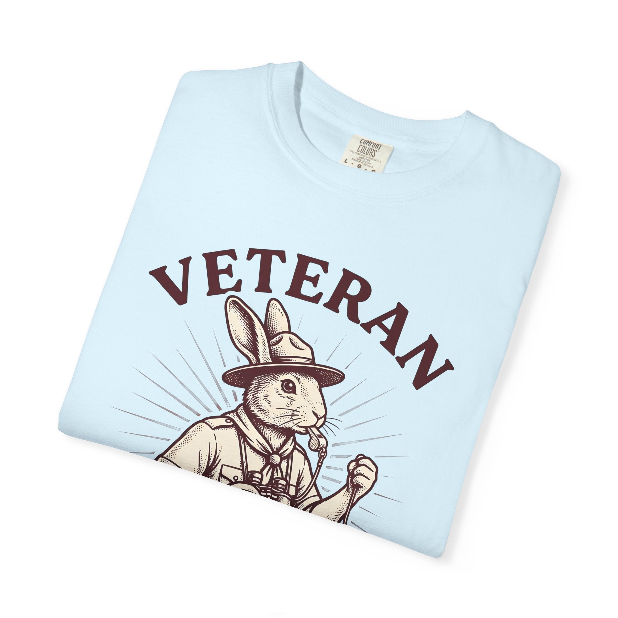 Rabbit Scout Shirt Easter Animal Gift Women Vintage Tee Bunny T-Shirt Easter Fan Creature Graphic Tshirt Retro Tshirt Hand Drawn Pocket