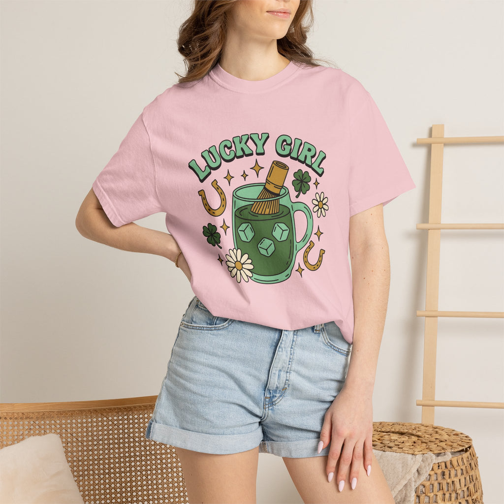 Matcha Drink Shirt St Patrick's Day Coffee Gift Women Doodle Tee Green Tea T-Shirt Shamrock Fan Hand Drawn Tshirt Coffee Graphic Retro