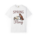 Fox Rodent Egg Shirt Easter Fauna Gift Women Classic Tee Vixen T-Shirt Easter Fan Retro Tshirt Wildlife Graphic Line Art Paint Brush Tshirt