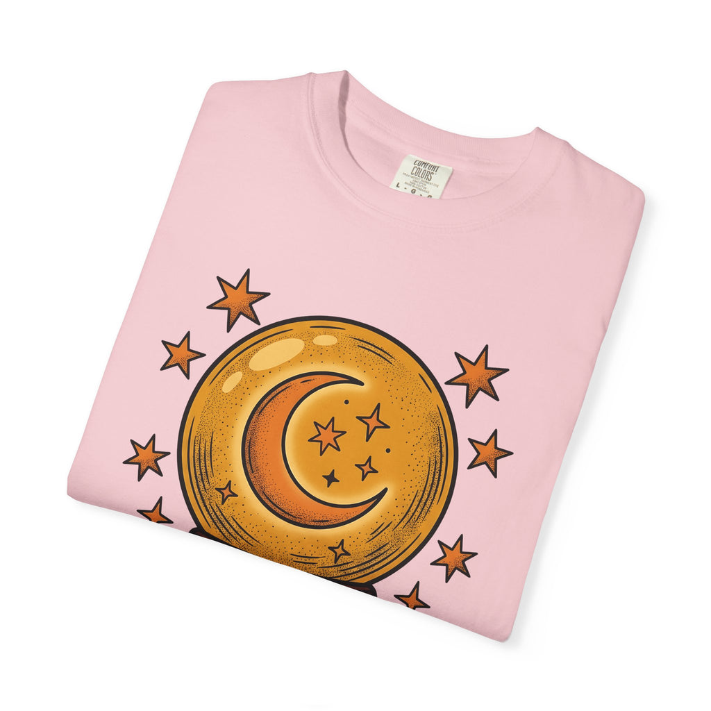 Crystal Ball Shirt Boho Chic Celestial Gift Women Mystical Tee Oracle T-Shirt Bohemian Enthusiast Magical Tshirt Galaxy Graphic Vintage Moon