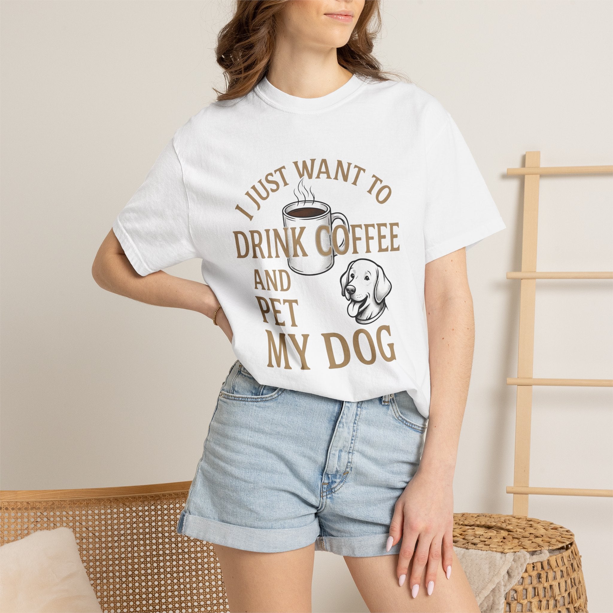 Dog Coffee Cup Shirt Dog Coffee Gift Women Vintage Tee Coffee Mug T-Shirt Dog Fan Retro Tshirt Caffeinated Graphic Hand Drawn Stars Tshirt