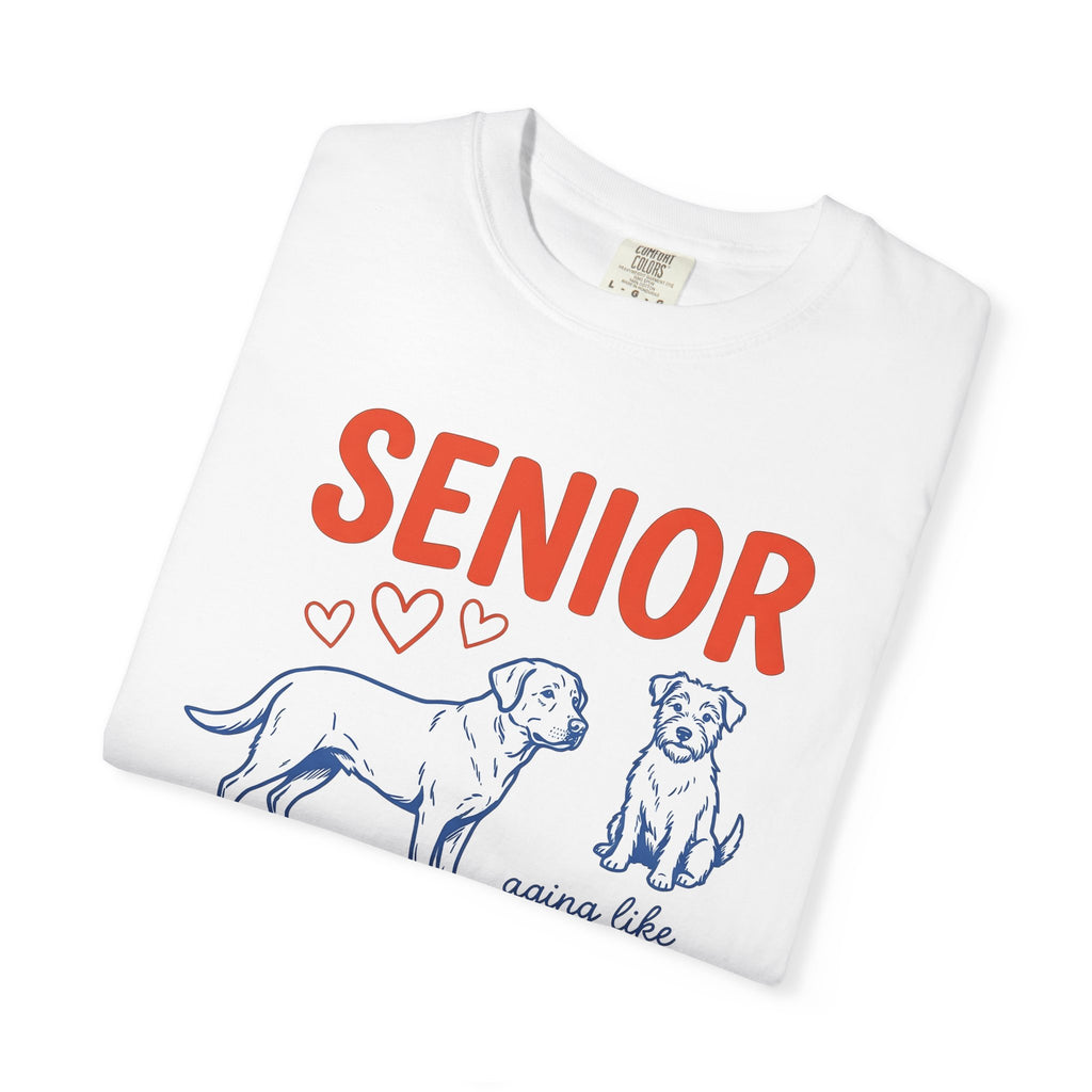 Senior Pups Shirt Dog Shelter Gift Women Cartoon Tee Puppy T-Shirt Dog Owner Dog Mom Tshirt Rescue Graphic Senior Puppy Nostalgic Heart