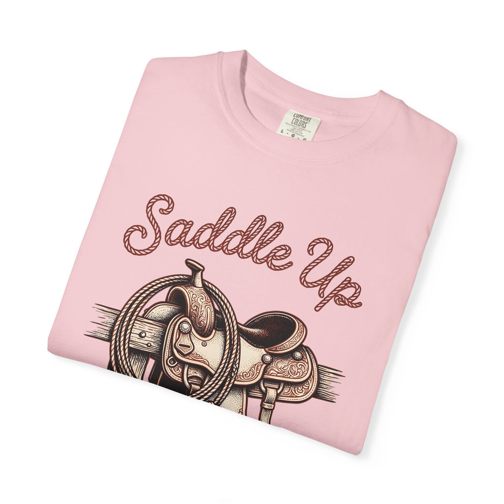 Cowboy Saddle Shirt Cowgirl Country Gift Women Rustic Tee Western Saddle T-Shirt Cowboy Fan Western Tshirt Country Graphic Sketch Rope