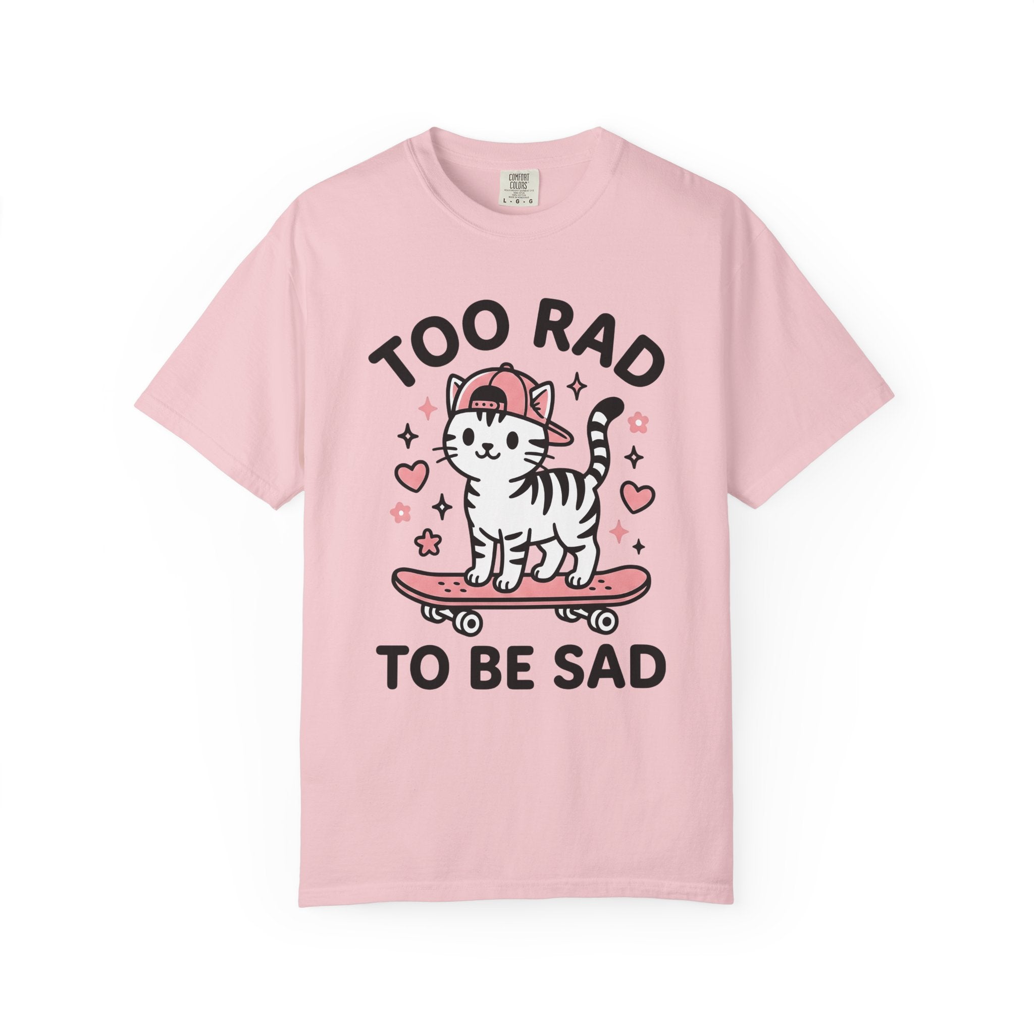 Cat Skateboard Shirt Cat Joke Gift Women Cute Tee Kitten T-Shirt Feline Fan Kitty Tshirt Humor Graphic Comic Heart Tshirt