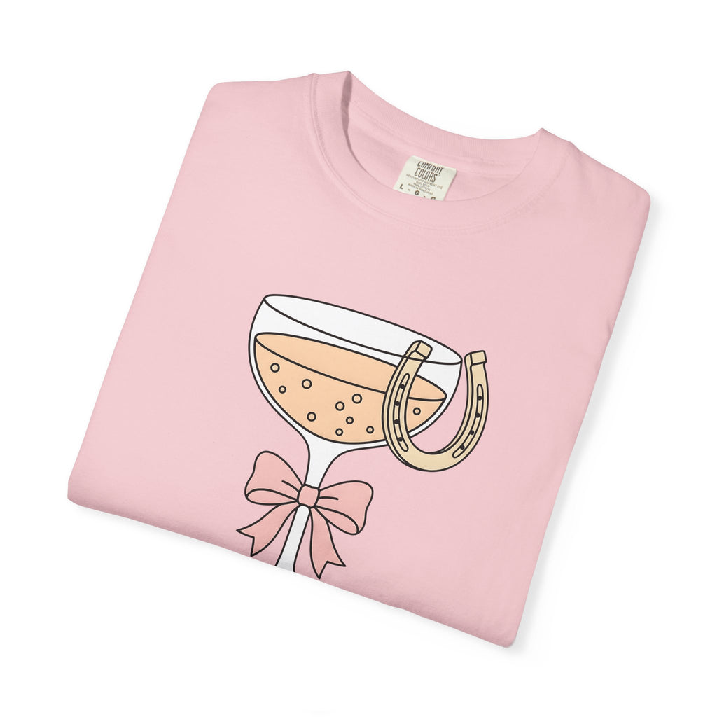 Champagne Glass Shirt Cowgirl Western Gift Women Minimal Tee Flute T-Shirt Rodeo Fan Simple Tshirt Country Graphic Hand Drawn Horseshoe
