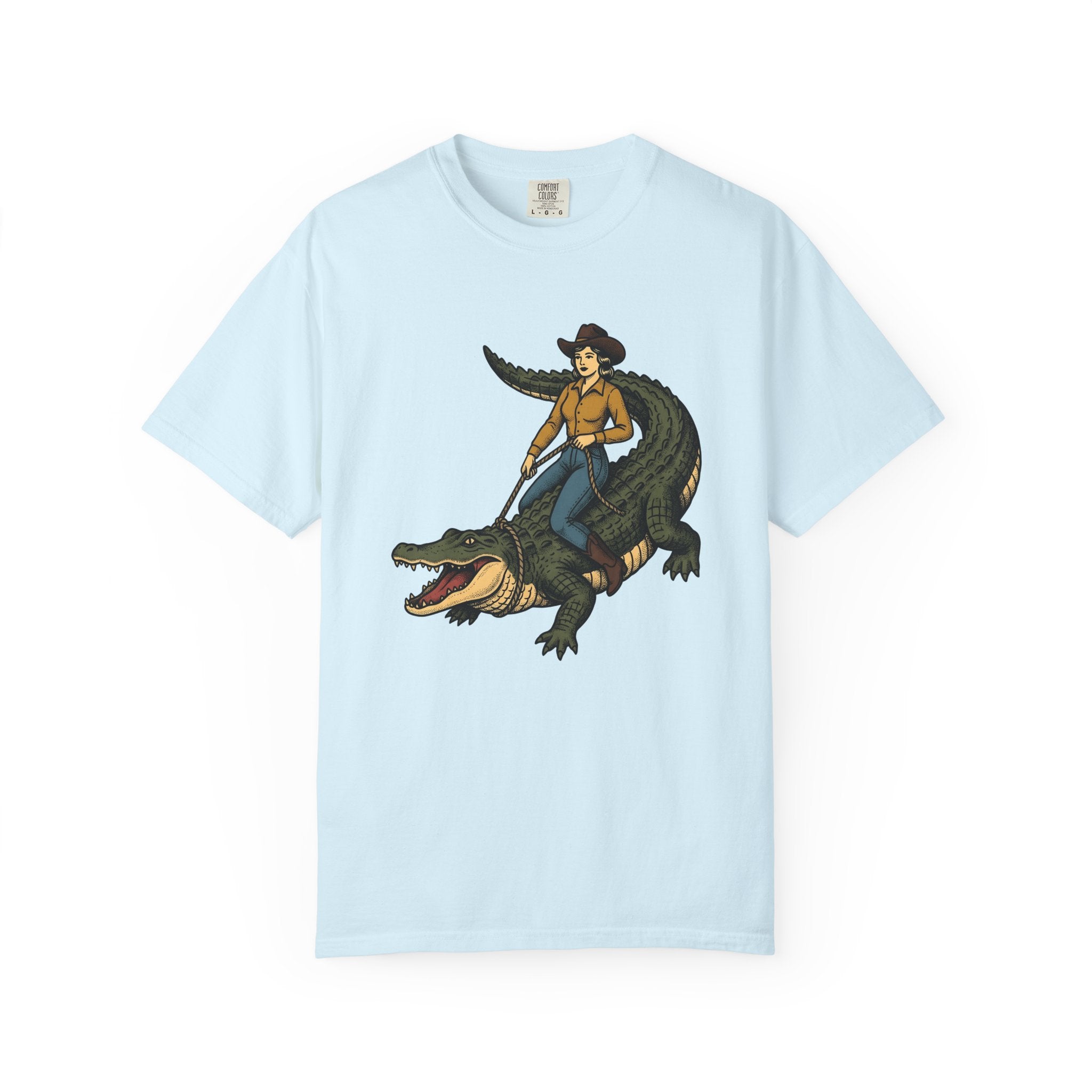 Cowgirl On Alligator Shirt Cowgirl Cowboy Gift Women Rustic Tee Rodeo T-Shirt Cowgirl Fan Western Tshirt Cowboy Graphic Old School Hat