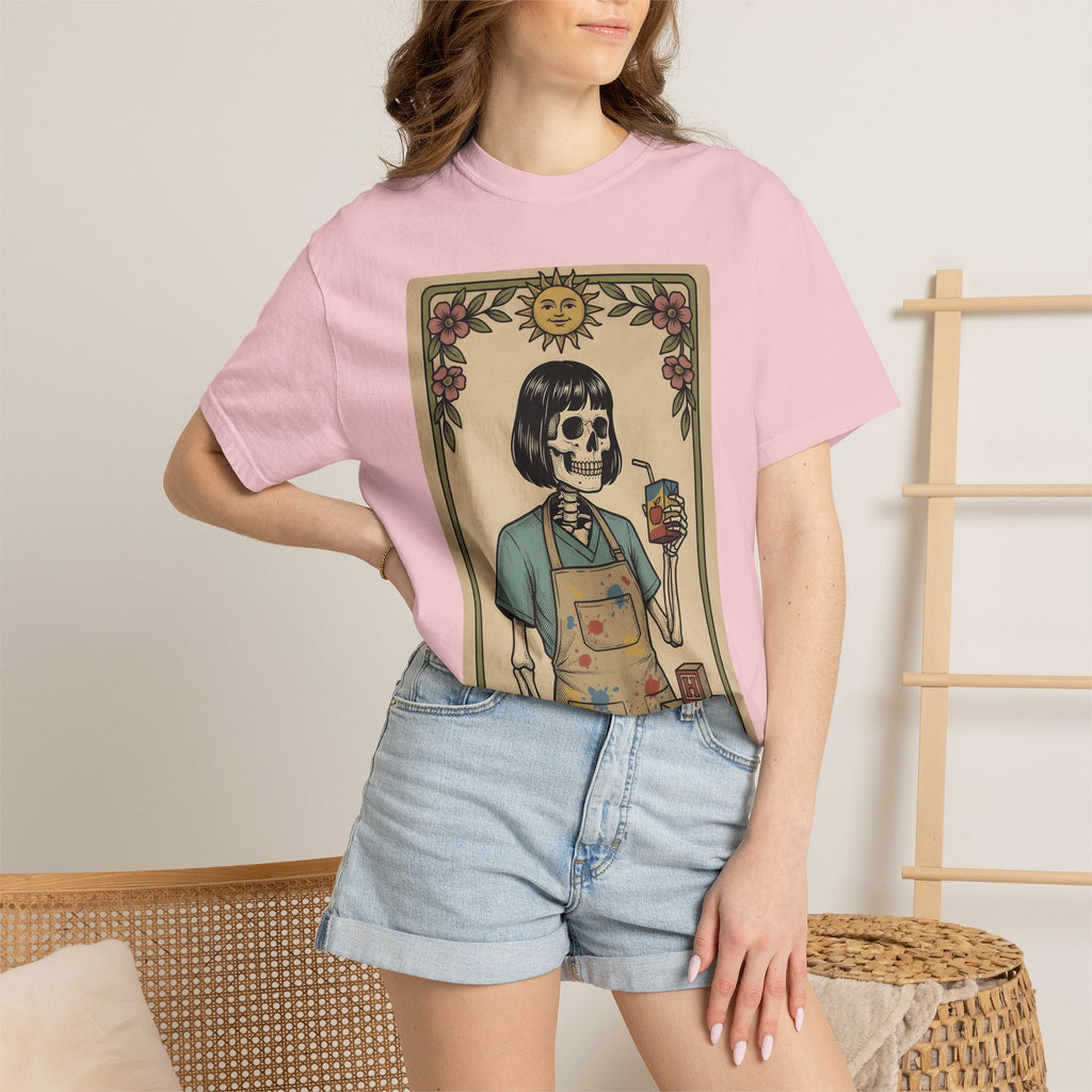 Skeletal Professor Shirt Teacher Gag Gift Women Fortune Card Tee Skeleton T-Shirt Educator Enthusiast Tarot Tshirt Prank Graphic Classic