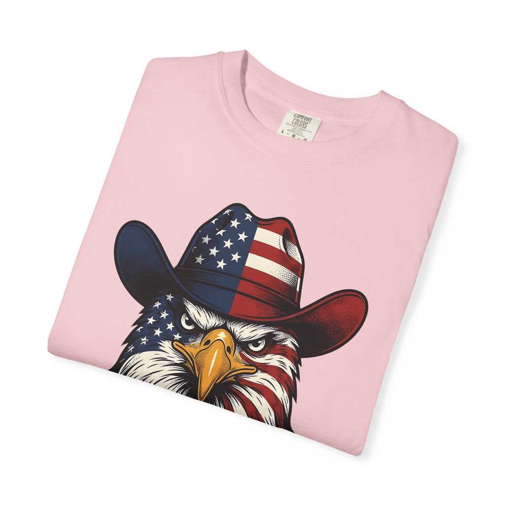 Eagle Western Hat Shirt America Independence Gift Women Graphic Design Tee Cowboy Hat T-Shirt Patriot Fan Typography Tshirt Liberty Graphic