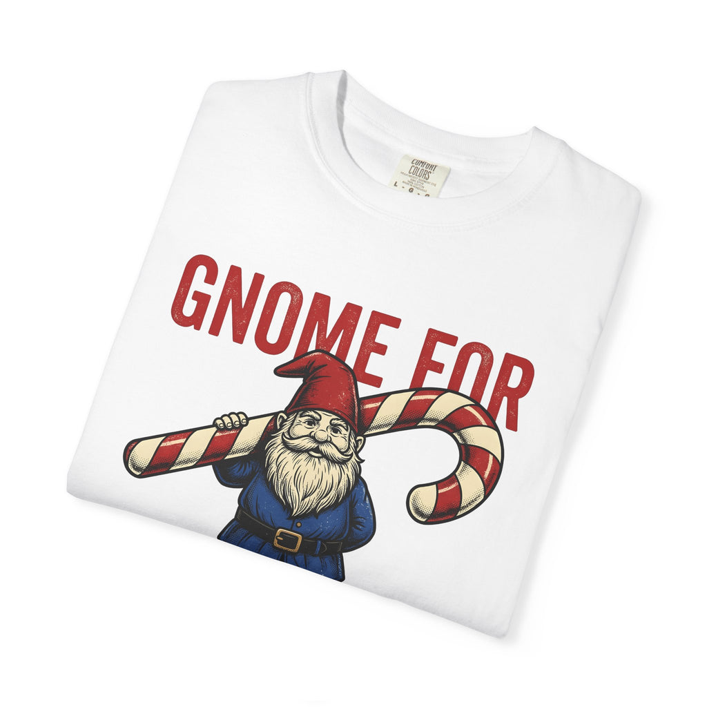 Holiday Gnome Shirt Christmas Joke Gift Women Retro Tee Gnome T-Shirt Christmas Fan Vintage Tshirt Pun Graphic Sketch Peppermint Stick