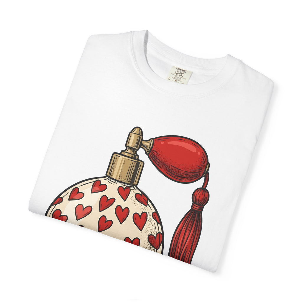 Perfume Container Shirt Valentines Day Passion Gift Women Graphic Tee Bottle T-Shirt Valentine Fan Artistic Tshirt Desire Graphic Old School