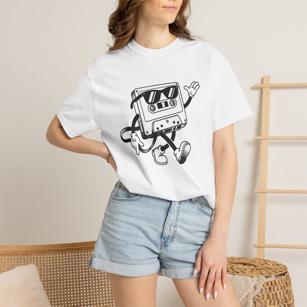 Tape Cartoon Character Shirt Vintage Audio Gift Women Comic Tee Scotch Tape T-Shirt Retro Fan Cartoon Tshirt Sound Graphic Old School Shades
