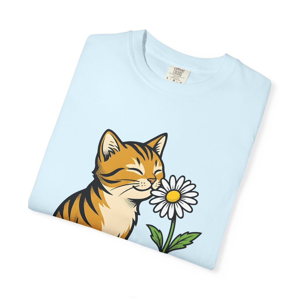 Tabby Cat Shirt Cat Floral Gift Women Cartoon Tee Kitty T-Shirt Cat Fan Feline Tshirt Botanical Graphic Vintage Daisy Flower Tshirt