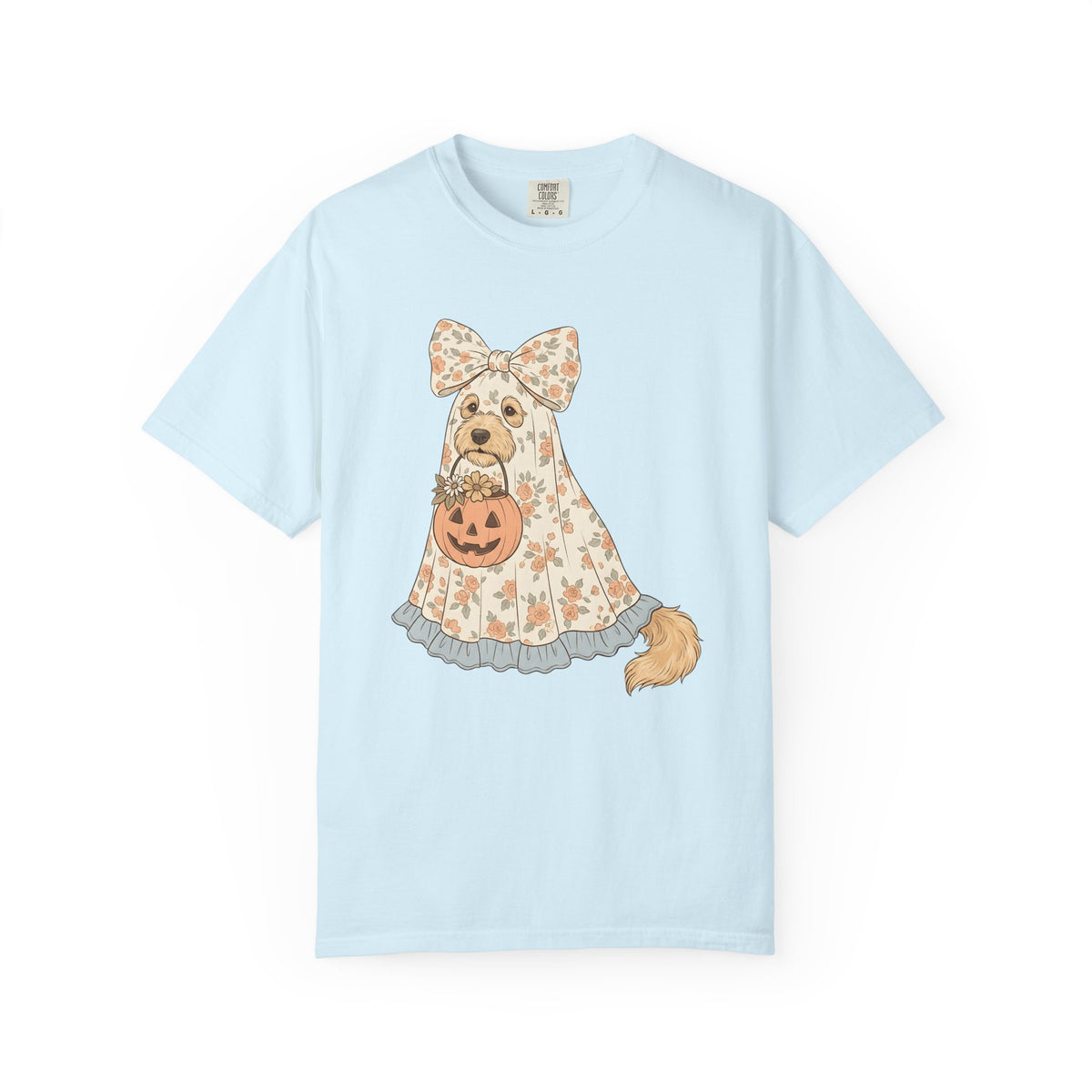 Dog Ghost Shirt Halloween Dog Gift Women Whimsical Tee Specter T-Shirt Halloween Fan Ghostly Tshirt Canine Graphic Vintage Pumpkin Tshirt