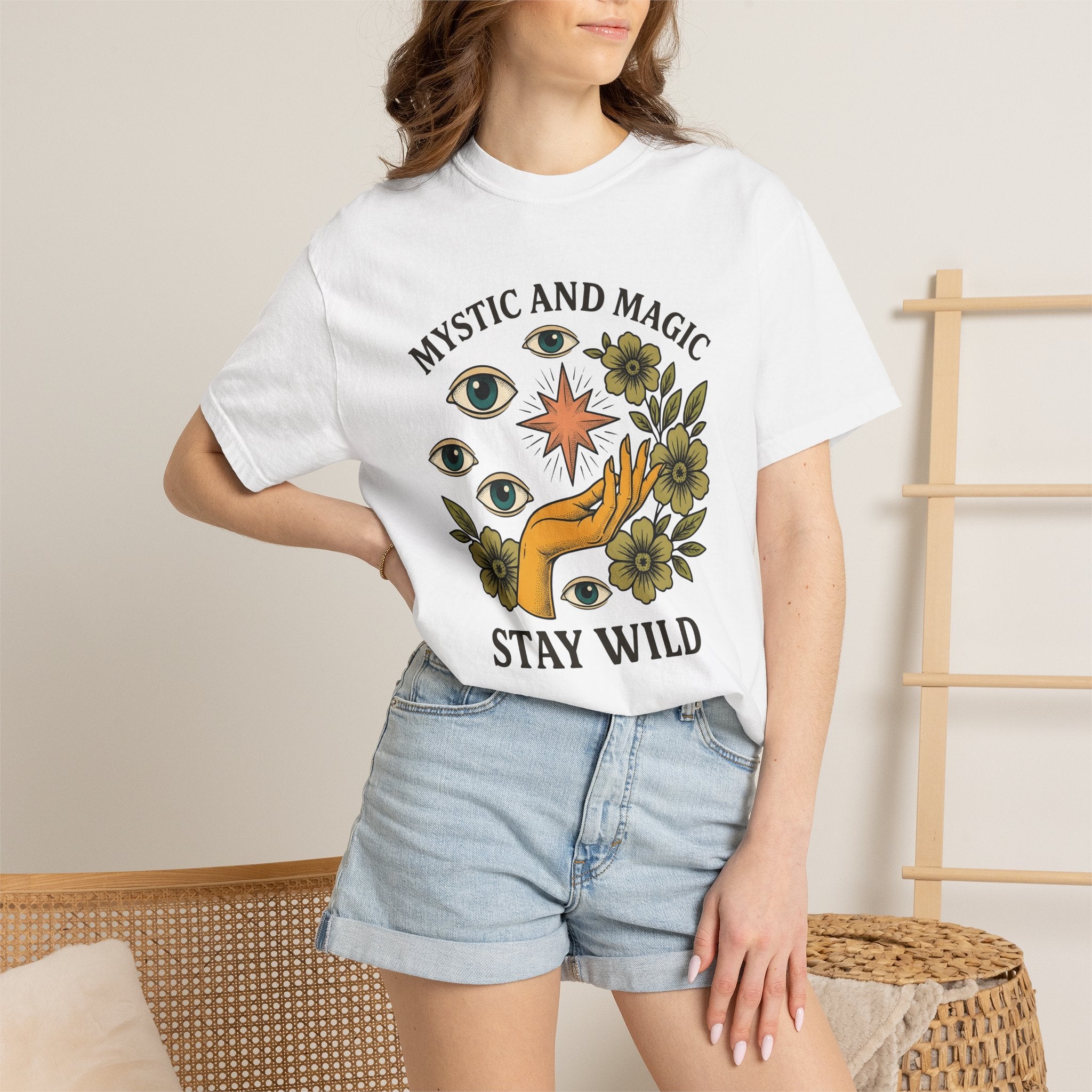 Hand Eye Bloom Shirt Boho Chic Wellness Gift Women Rustic Tee Flower T-Shirt Bohemian Enthusiast Country Tshirt Wellness Graphic Folk