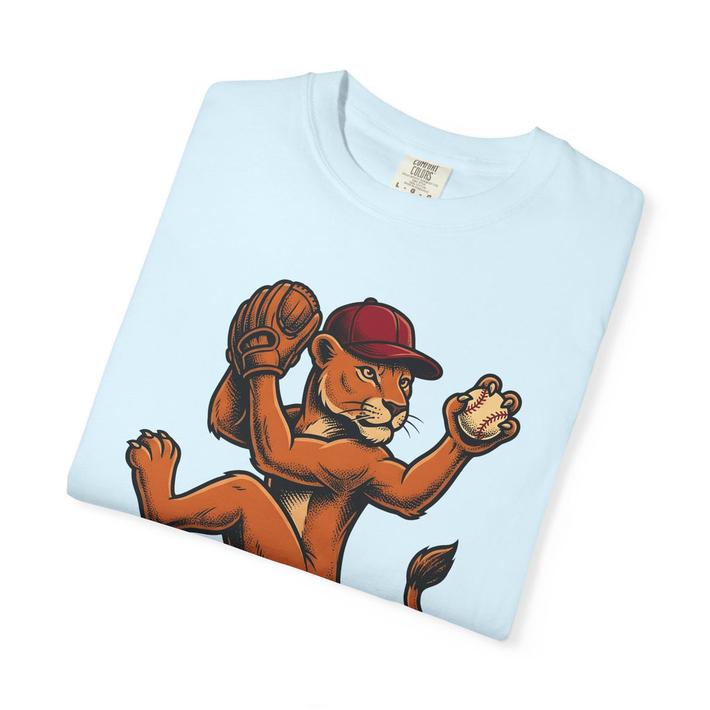 Lion Baseball Player Shirt Moms Recreation Gift Women Line Art Tee Lion T-Shirt Motherhood Fan Minimalist Tshirt Leisure Graphic Classic
