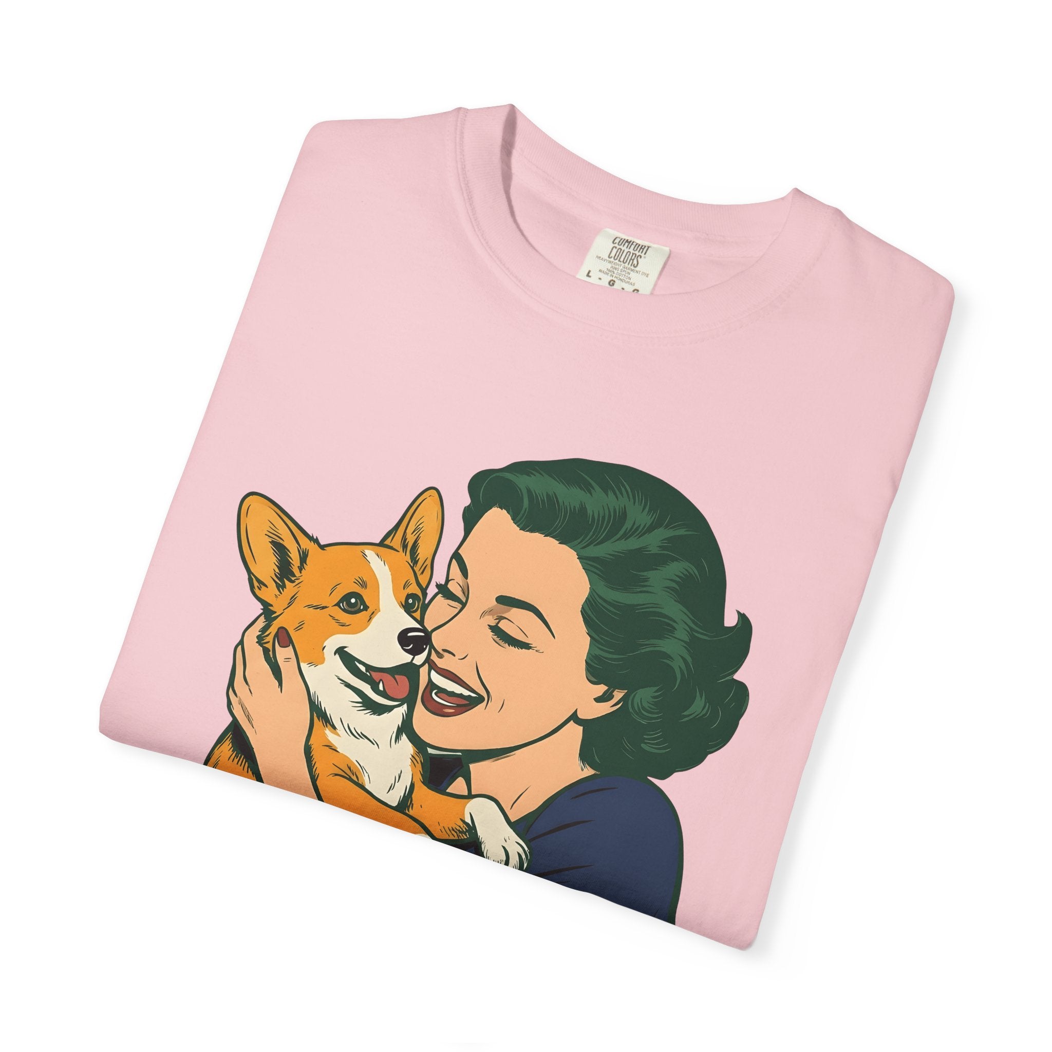 Girl Corgi Shirt Dog Animals Gift Women Classic Tee Corgi T-Shirt Dog Fan Puppy Tshirt Creature Graphic Old School Hug Tshirt