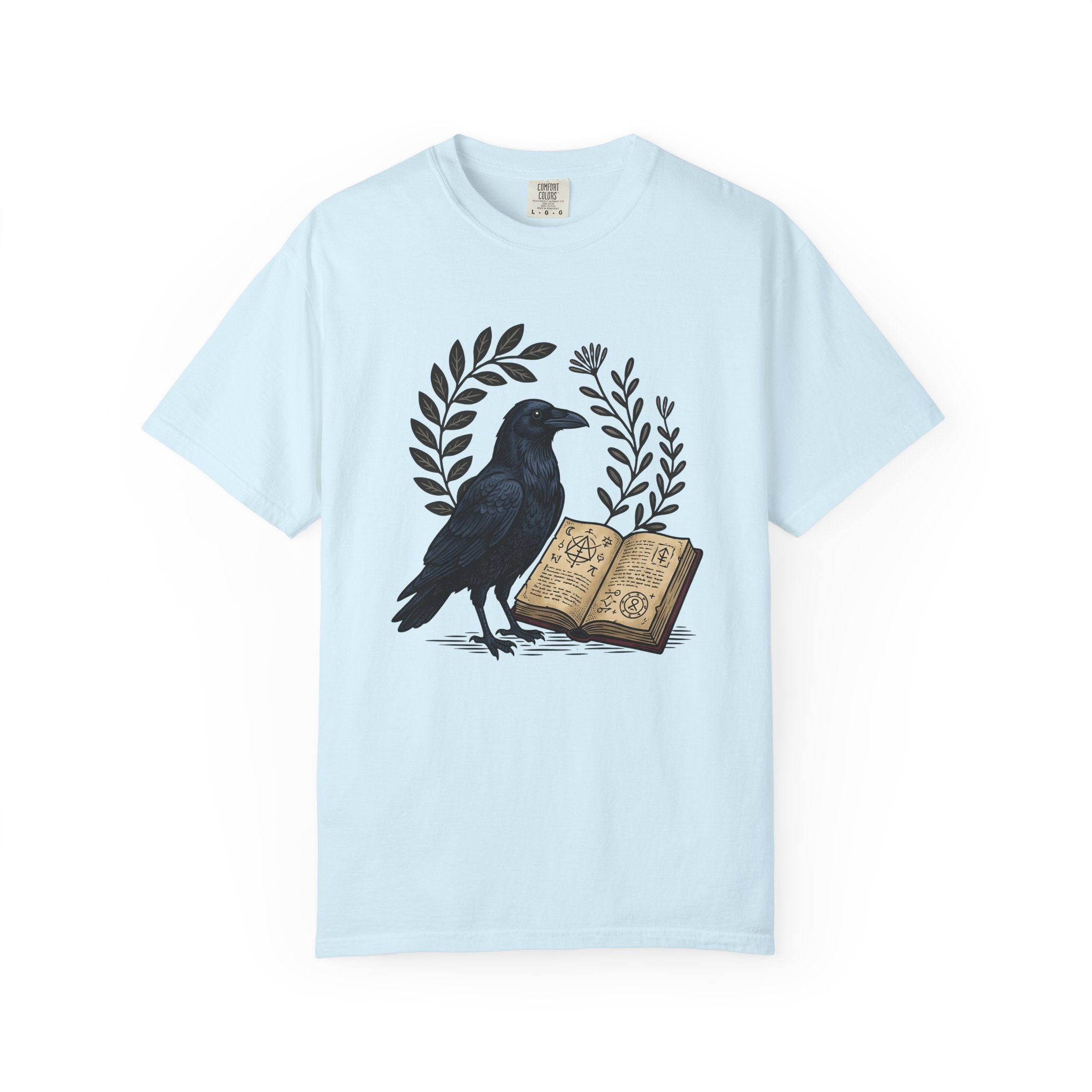 Crow Journal Shirt Halloween Magic Gift Women Retro Tee Diary T-Shirt Horror Fan Occult Tshirt Mystic Graphic Sketch Floral Tshirt