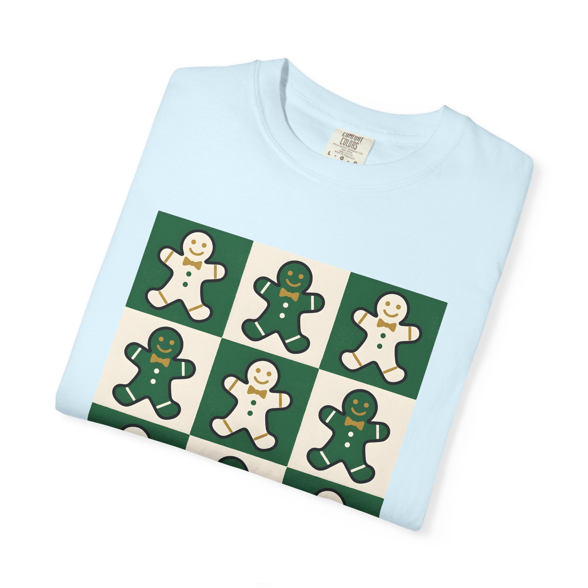 Gingerbread Treat Shirt Christmas Dessert Gift Women Modern Tee Cookie T-Shirt Christmas Fan Cookie Tshirt Sweet Graphic Classic Ribbon Bow