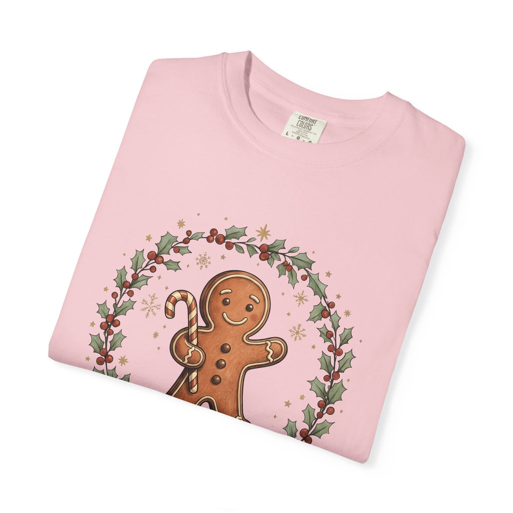 Gingerbread Character Shirt Christmas Celebration Gift Women Cartoon Tee Gingerbread Man T-Shirt Xmas Fan Holiday Graphic Tshirt Line Art