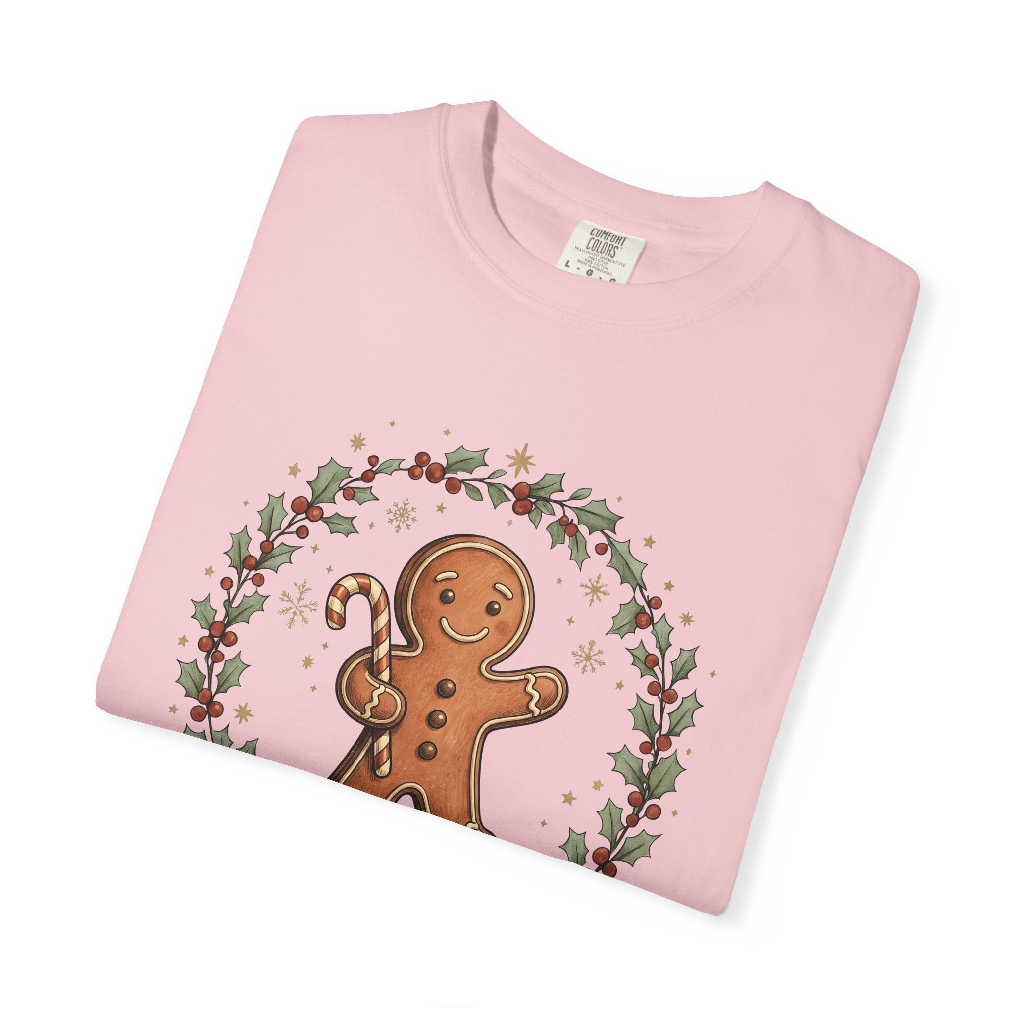 Gingerbread Character Shirt Christmas Celebration Gift Women Cartoon Tee Gingerbread Man T-Shirt Xmas Fan Holiday Graphic Tshirt Line Art