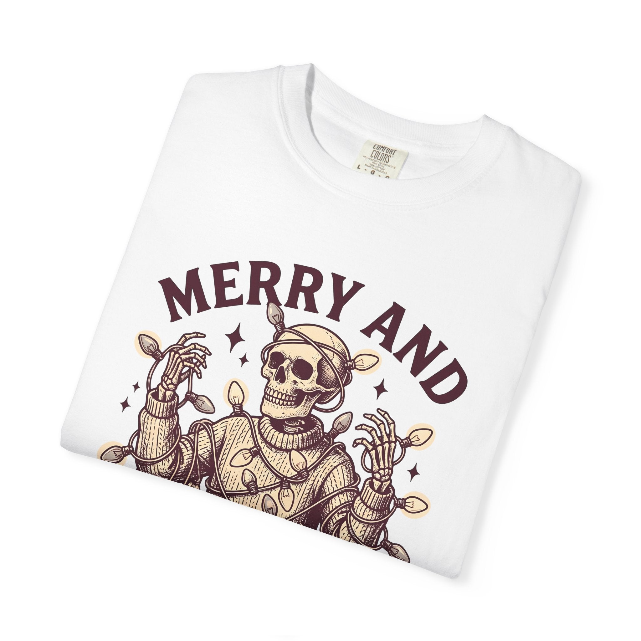 Skeleton Sweater Shirt Christmas Humor Gift Women Vintage Tee Knitwear T-Shirt Xmas Fan Retro Tshirt Funny Graphic Retro String Lights