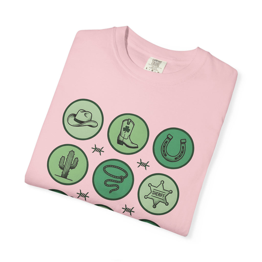 Cowboy Emblems Shirt St Patrick's Day Ranch Gift Women Rustic Tee Western Logo T-Shirt Irish Fan Country Charm Tshirt Farmhouse Graphic
