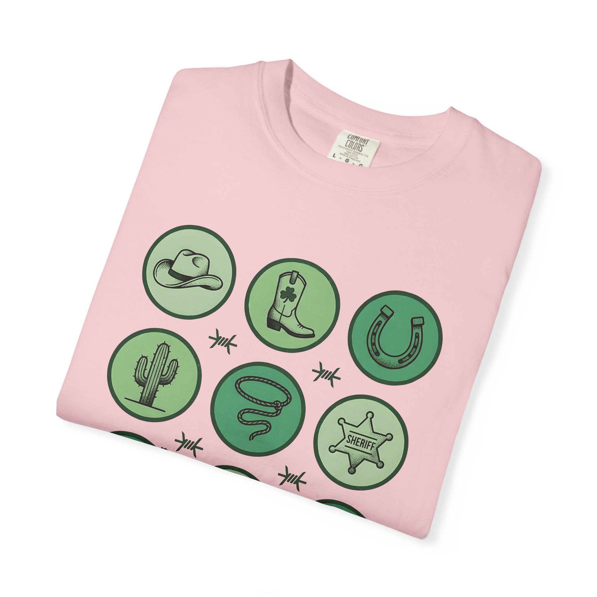 Cowboy Emblems Shirt St Patrick's Day Ranch Gift Women Rustic Tee Western Logo T-Shirt Irish Fan Country Charm Tshirt Farmhouse Graphic