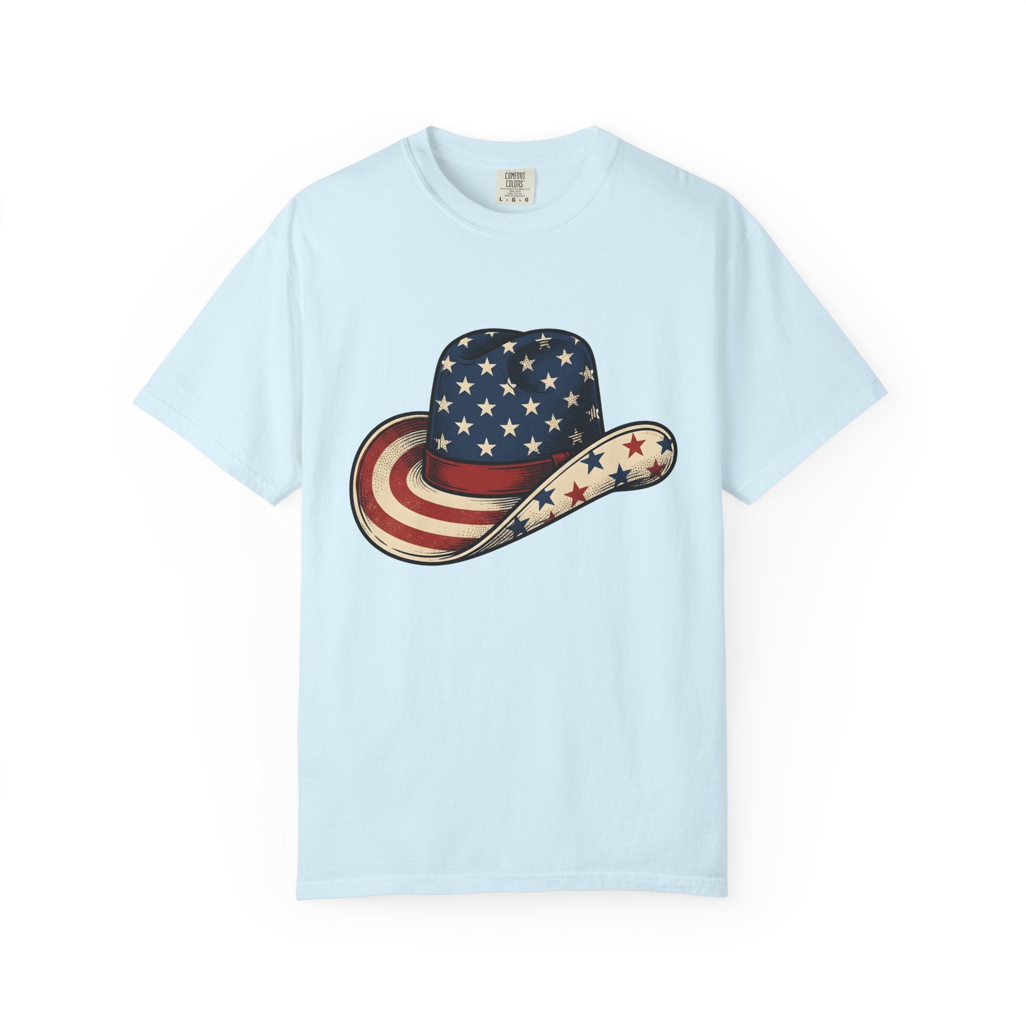 Cowboy Hat Shirt 4th Of July Patriotic Gift Women Vintage Tee Cowboy T-Shirt Independence Fan Western Tshirt American Graphic Retro Stars