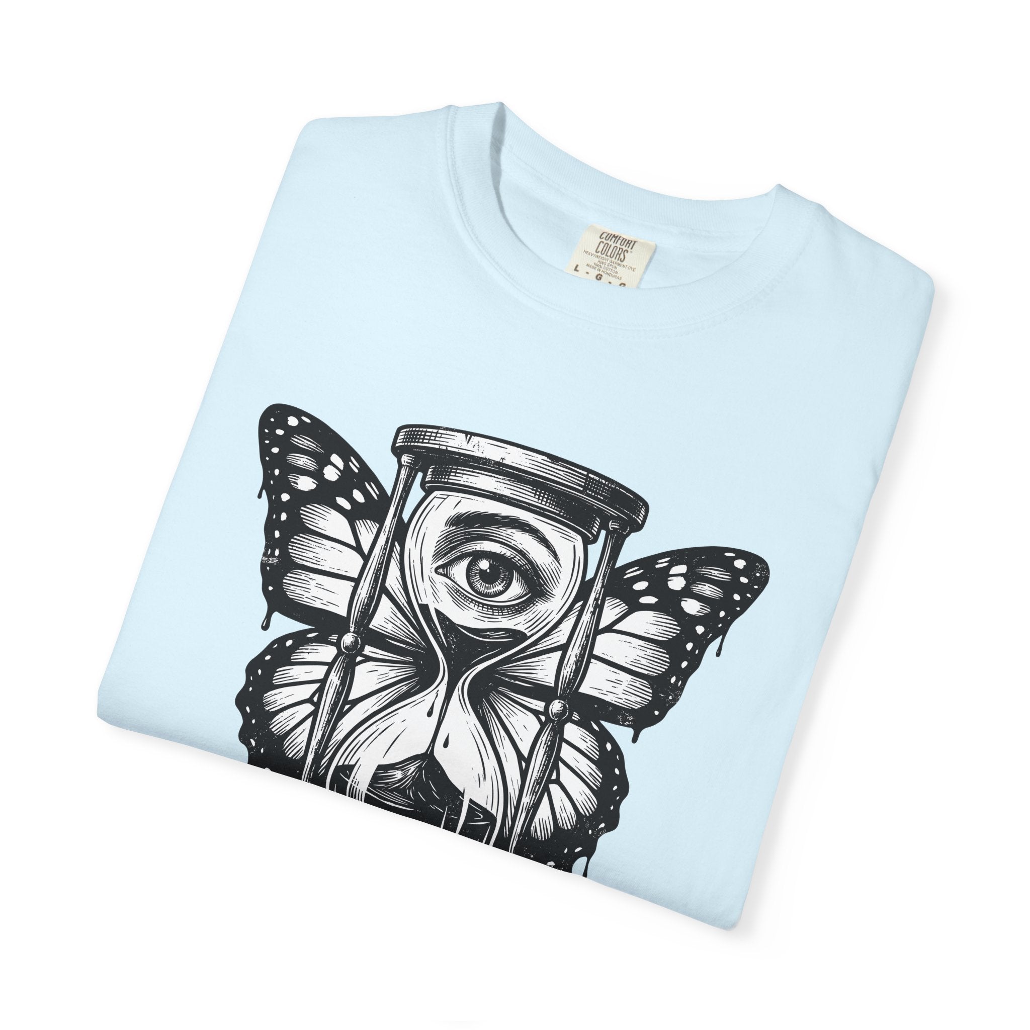Winged Hourglass Shirt Gothic Abstract Gift Women Macabre Tee Hourglass T-Shirt Emo Fan Dark Art Tshirt Surreal Graphic Classic Glance
