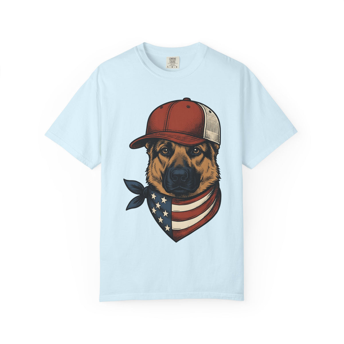 German Shepherd Dog Shirt America Patriotic Unisex Gift Vintage Tee Alsatian