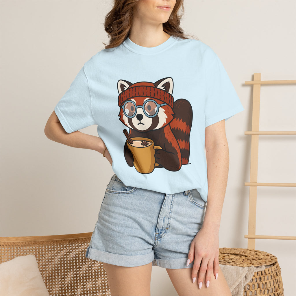 Red Panda Espresso Shirt Coffee Critters Gift Women Hand Drawn Tee Espresso T-Shirt Coffee Fan Illustrated Tshirt Animal Graphic Pastel