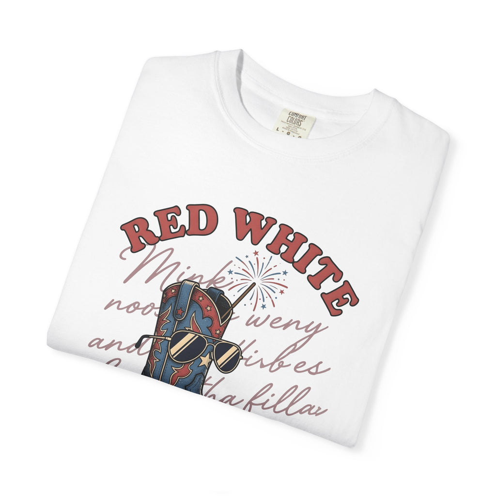 Western Boot Shirt America/4th Of July Folk Gift Women Classic Tee Cowboy Boot T-Shirt Patriot Fan Cowboy Tshirt Folk Graphic Old School