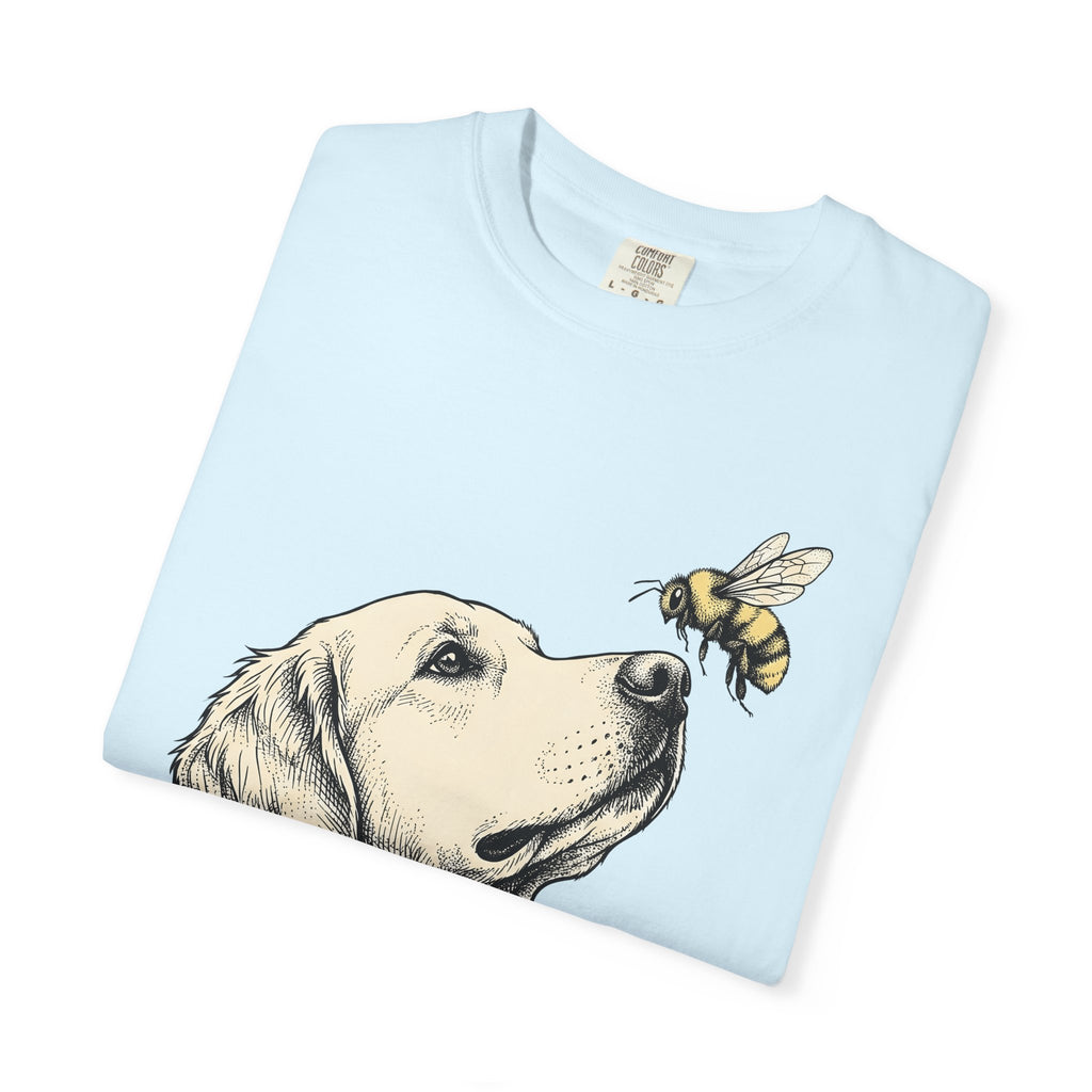 Golden Retriever Shirt Dog Animal Gift Women Hand Drawn Tee Retriever T-Shirt Dog Fan Puppy Graphic Tshirt Vintage Bee Tshirt