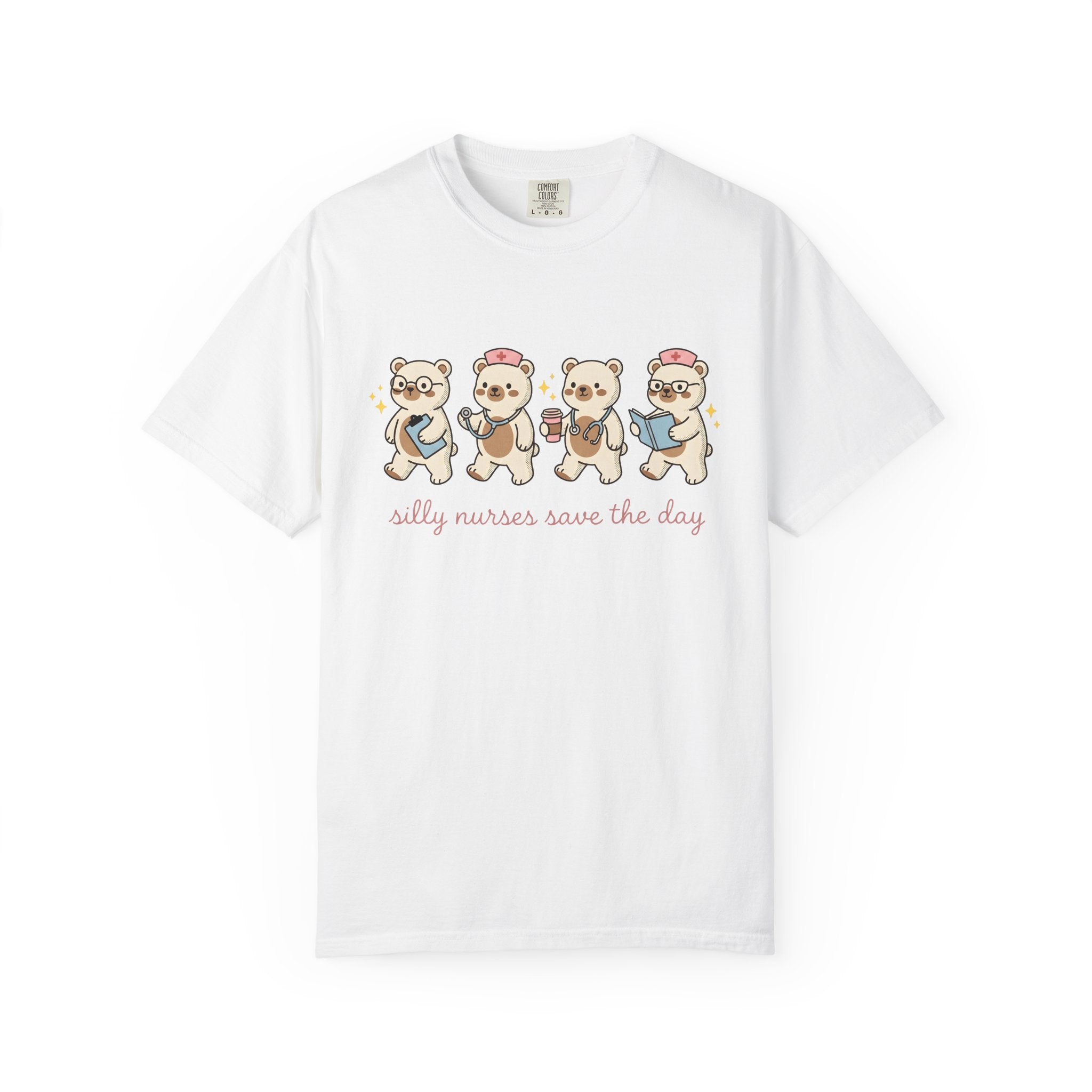Nurse Stuffed Bear Shirt Nurses Pets Gift Women Chibi Tee Teddy Bear T-Shirt Nurse Enthusiast Cute Tshirt Animal Graphic Animation Doctor