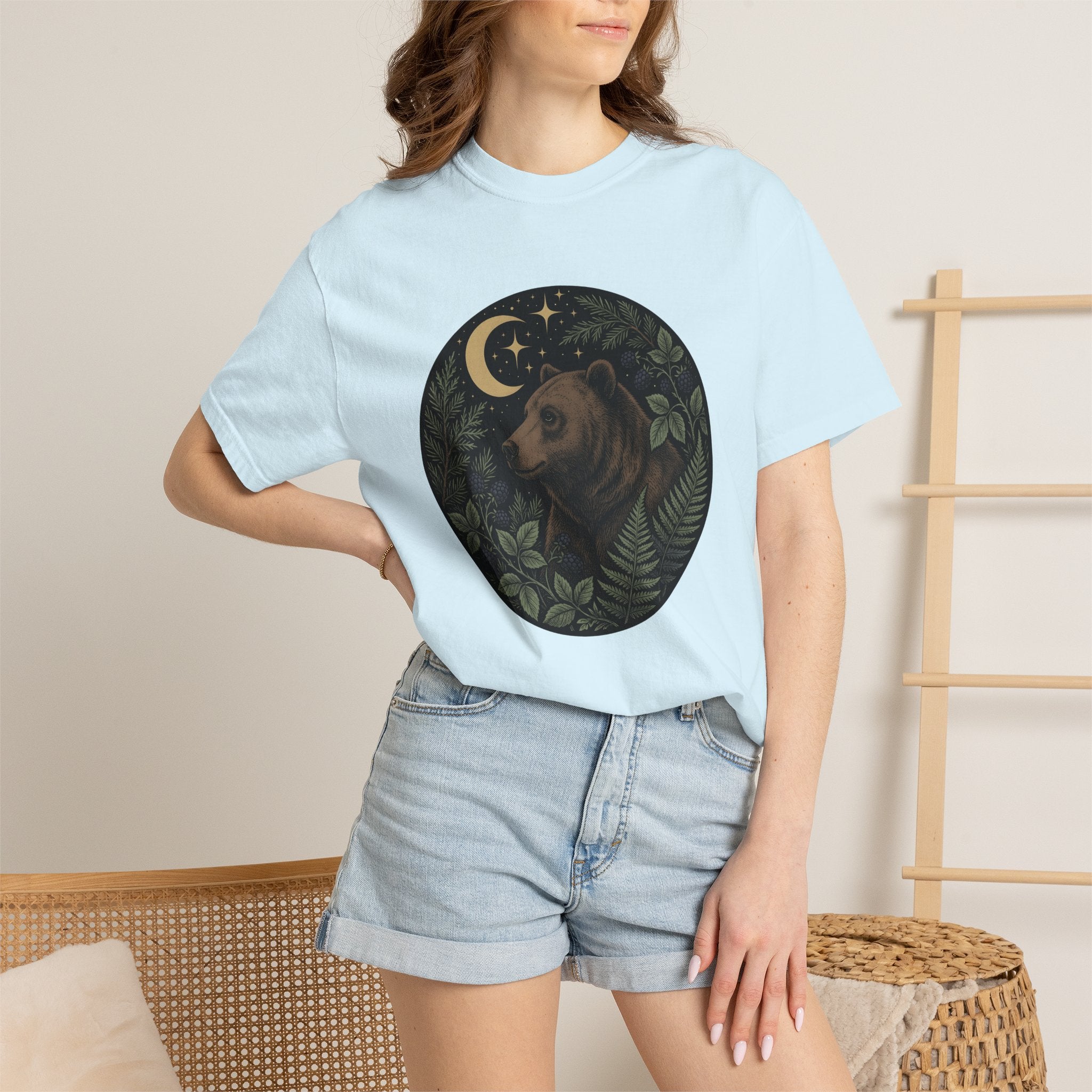 Bear Woodland Shirt Animals & Flowers Outdoors Gift Women Floral Tee Bear T-Shirt Wildlife Fan Botanical Tshirt Wilderness Graphic Retro