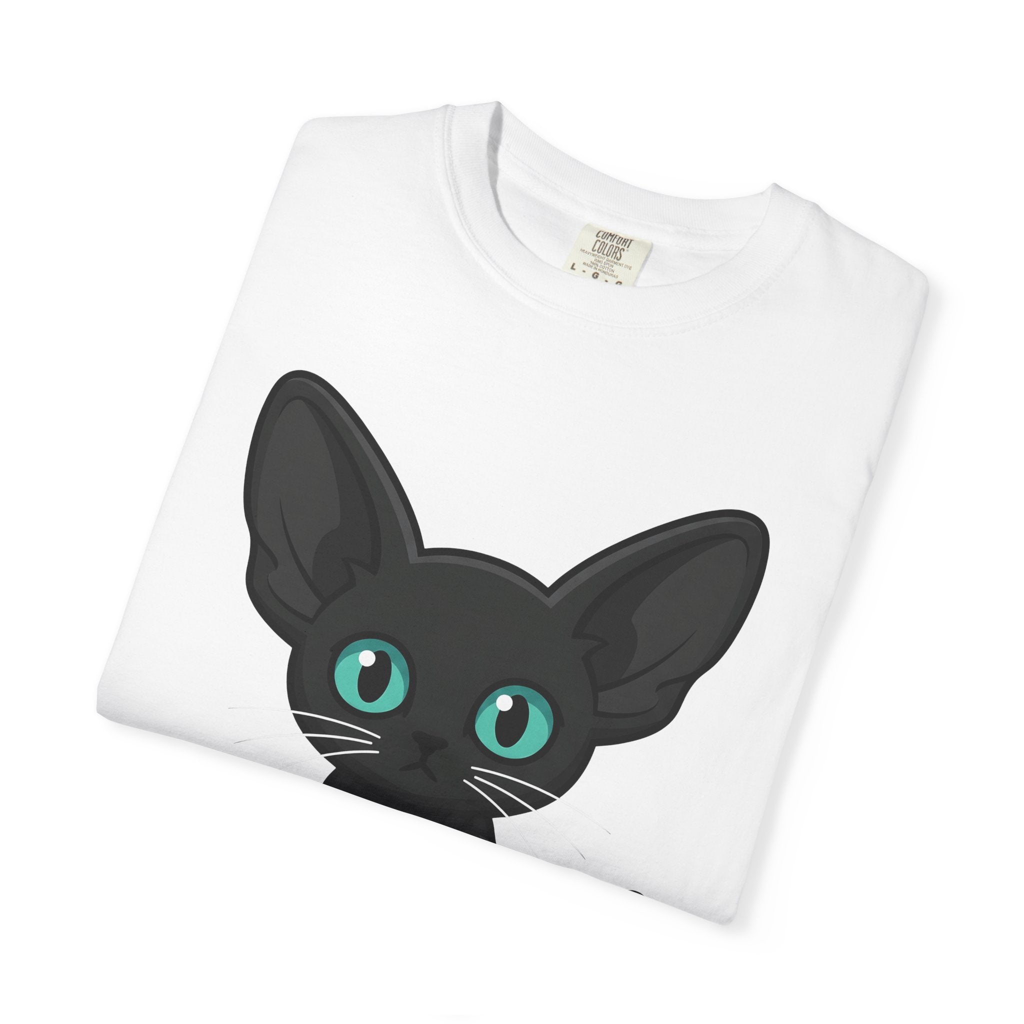 Black Cat Shirt Cat Pet Gift Women Cute Tee Kitty T-Shirt Cat Fan Feline Tshirt Animal Graphic Comic Large Eyes Tshirt
