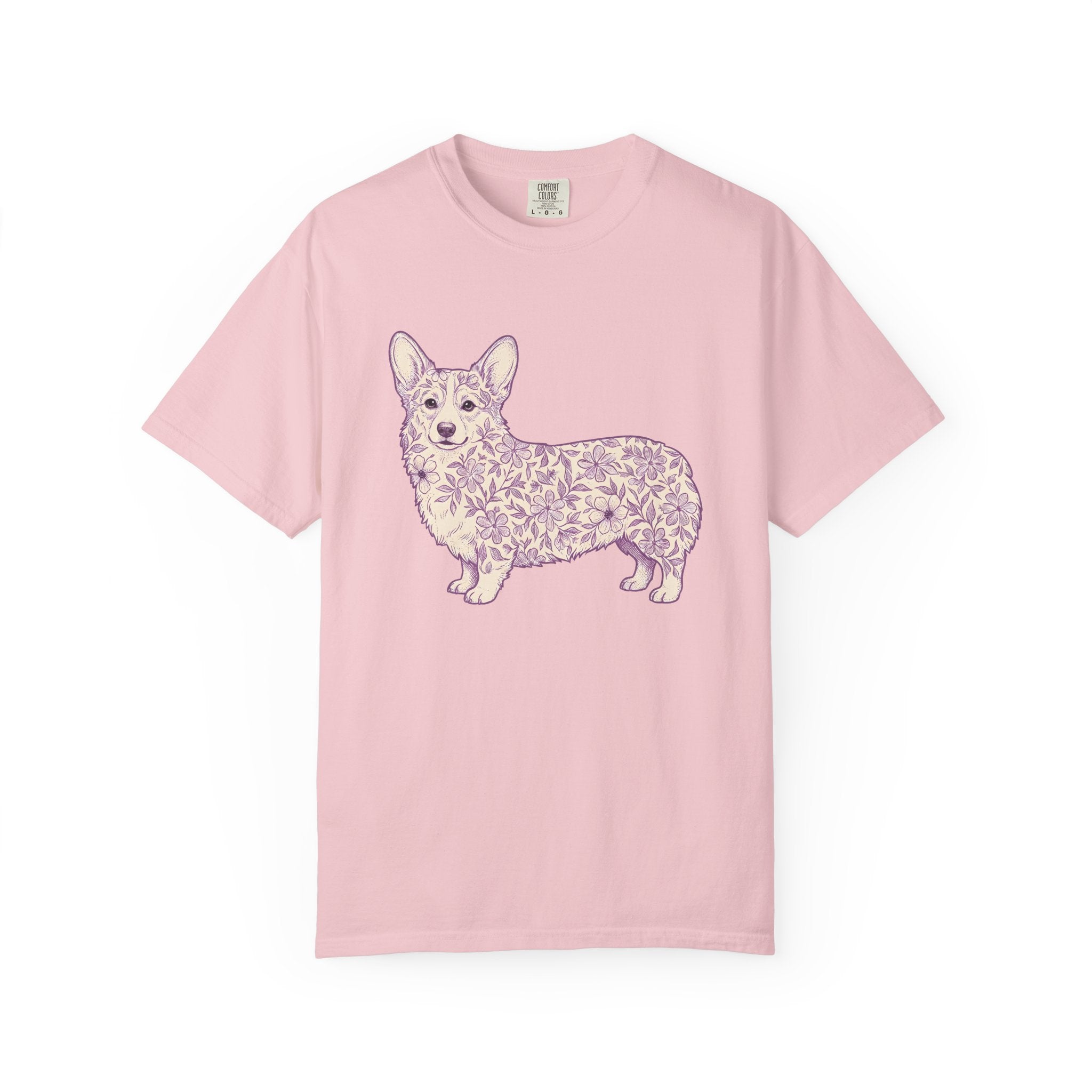 Corgi Pet Shirt Dog Bouquet Gift Women Plant Design Tee Puppy T-Shirt Dog Fan Canine Tshirt Floral Graphic Classic Bloom Tshirt