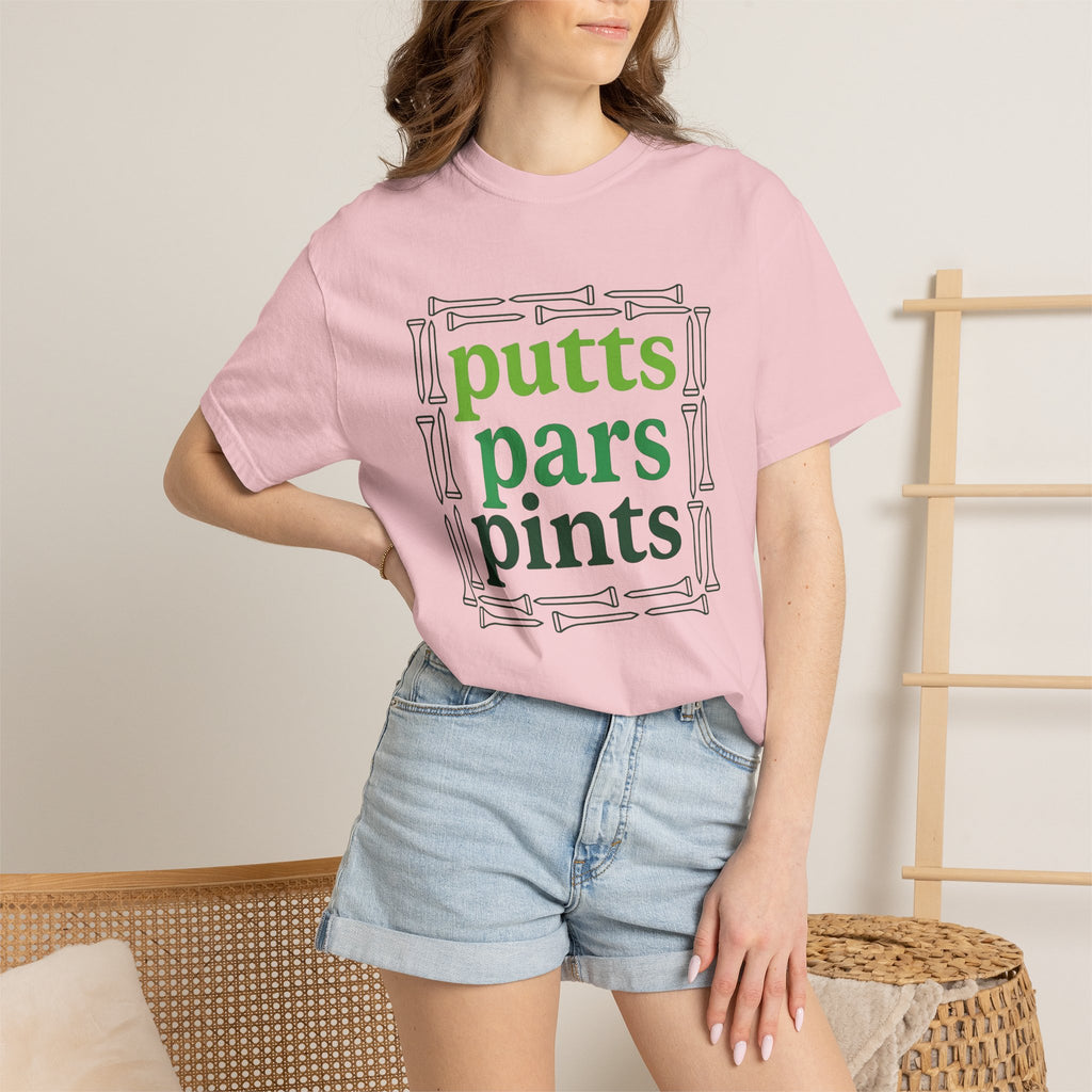 Golf Tees Shirt Golf Fun Gift Women Heavy Tee Tee Pegs T-Shirt Golfer Fan Golf Ball Tshirt Amusement Graphic Sleek Lager Tshirt