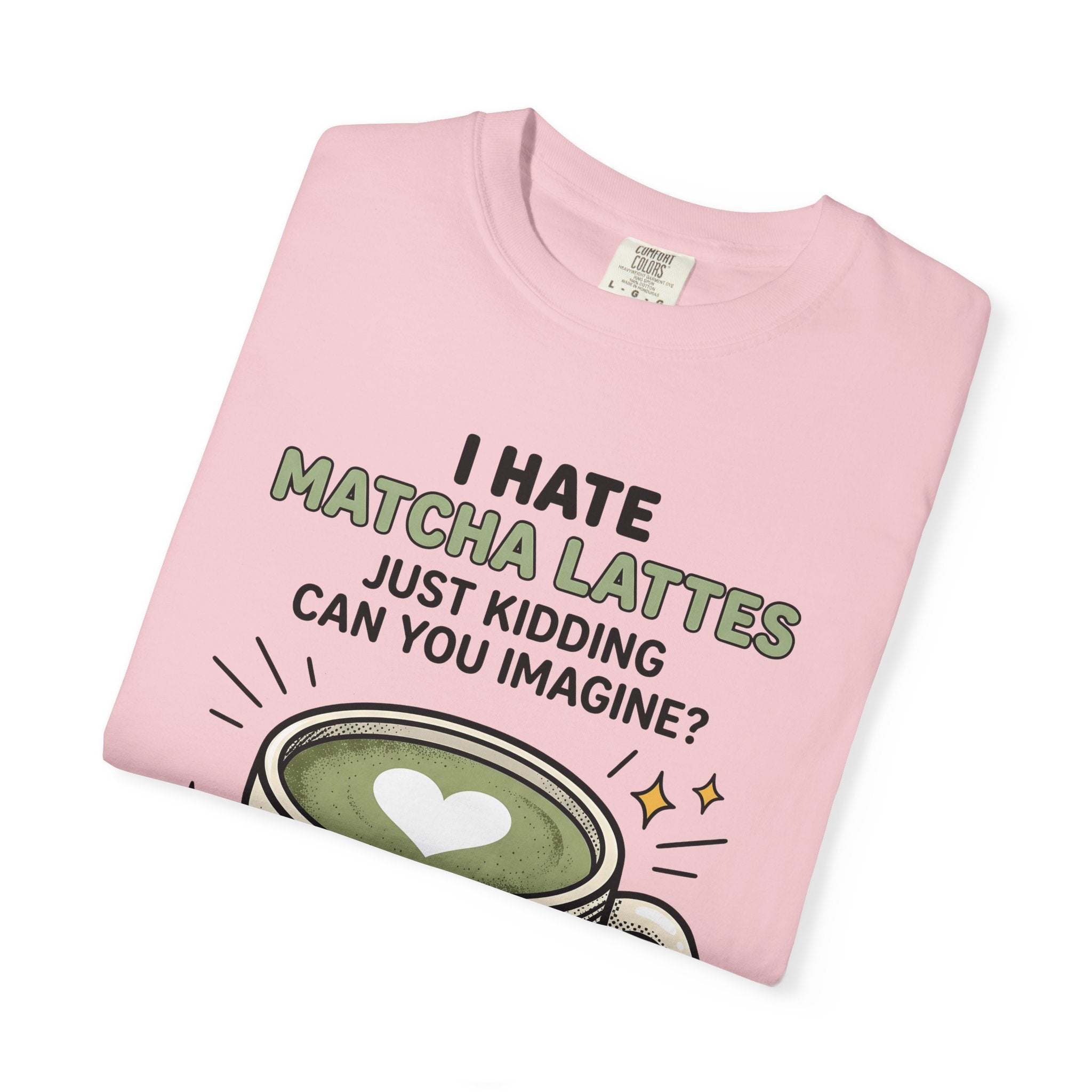 Matcha Latte Shirt Coffee Foodie Gift Women Cartoon Tee Green Tea T-Shirt Coffee Fan Cartoony Tshirt Food Graphic Retro Heart Tshirt