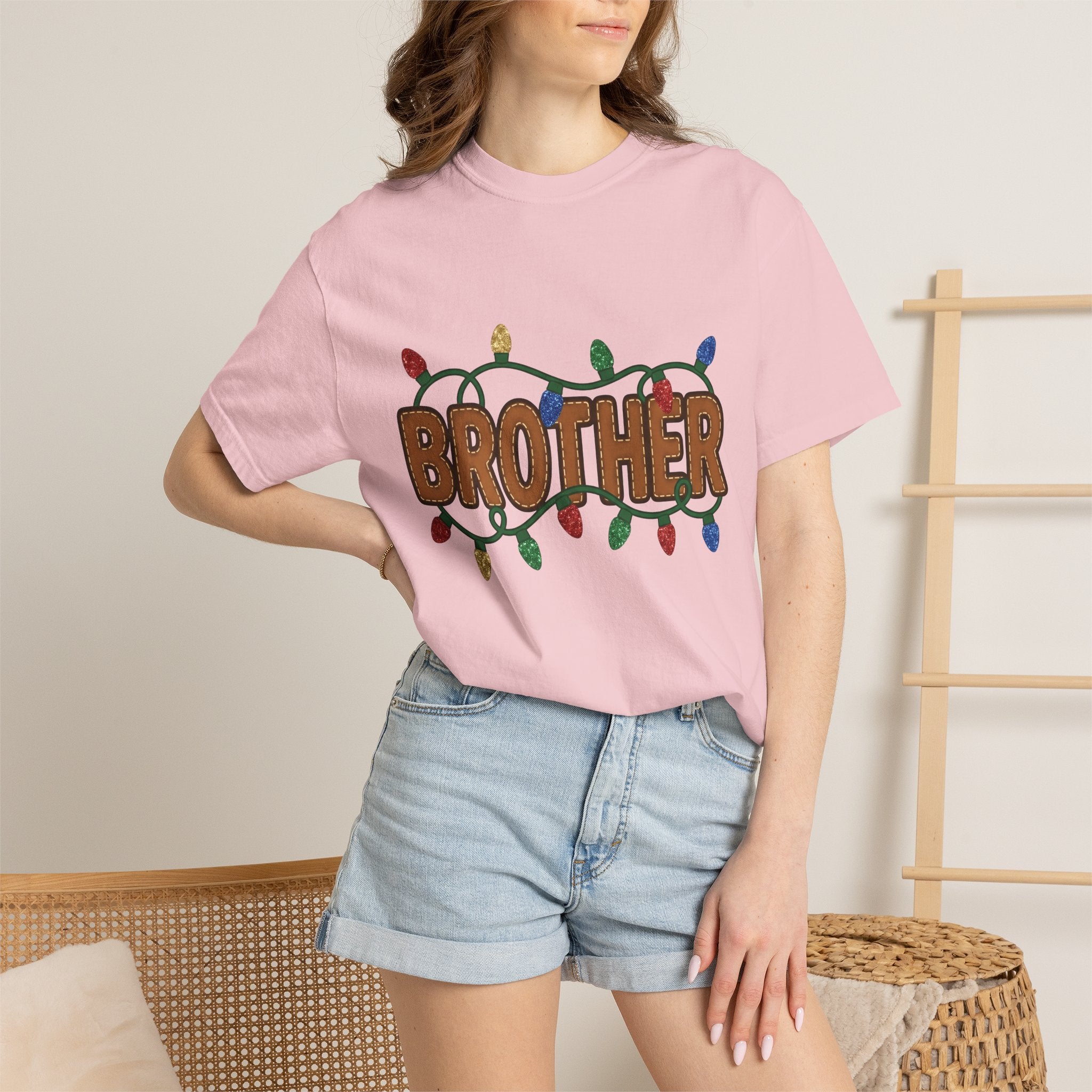Xmas Lights Shirt Christmas Household Gift Women Merry Tee String Lights T-Shirt Christmas Fan Fairy Lights Tshirt Home Decor Graphic