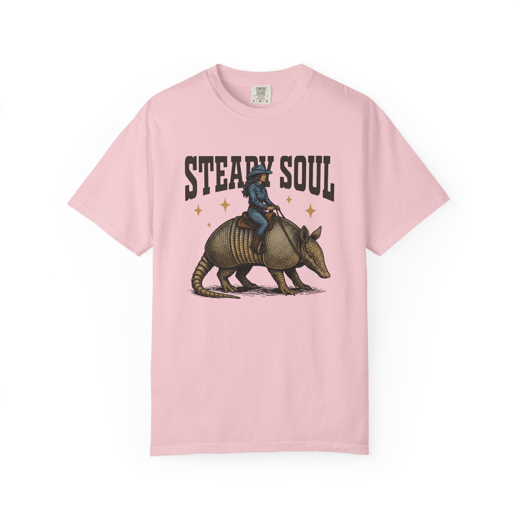 Cowgirl Armadillo Shirt Western Animal Gift Women Vintage Tee Armadillo T-Shirt Cowboy Fan Rodeo Tshirt Wildlife Graphic Retro Stars Tshirt
