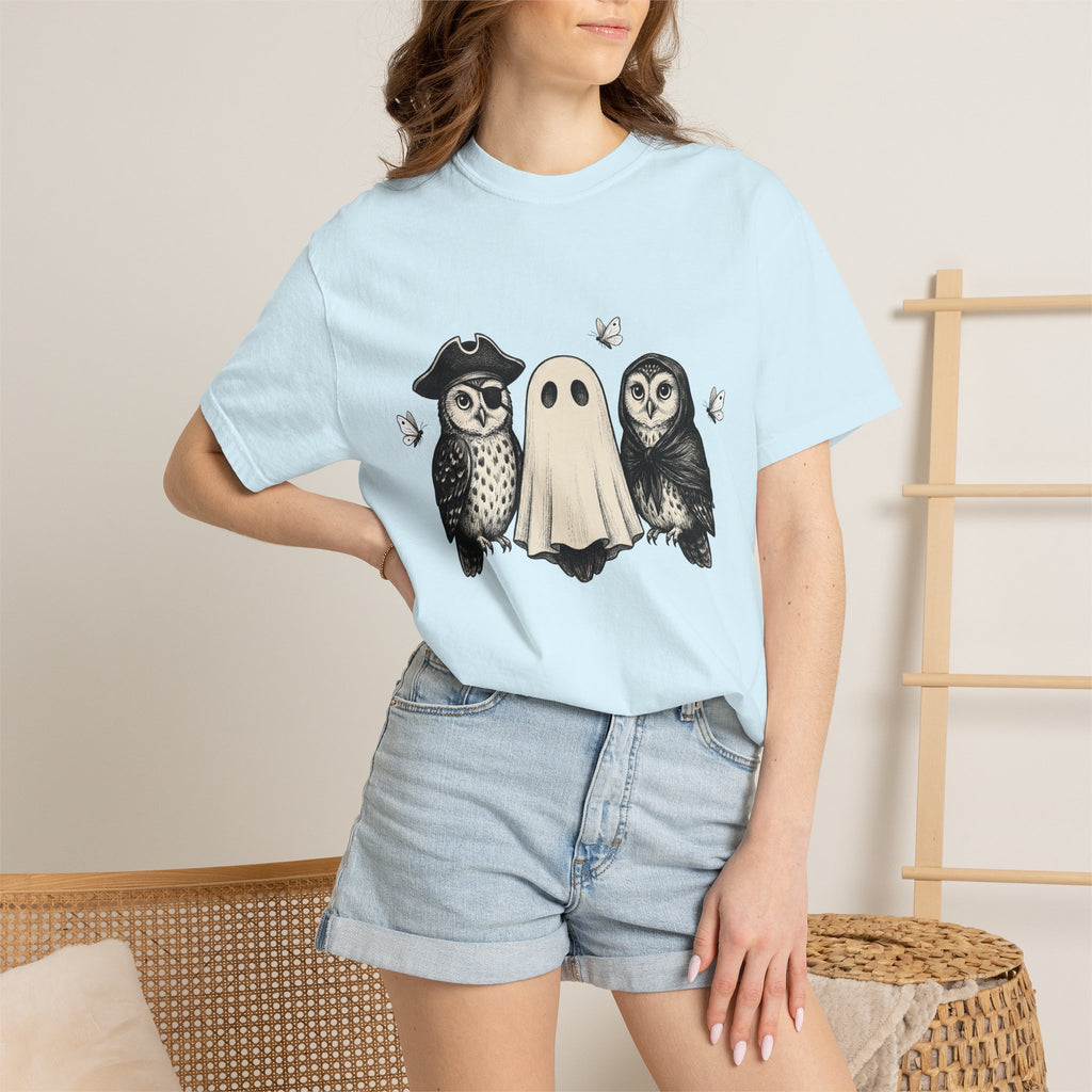 Spirit Owl Shirt Halloween Beast Gift Women Cartoon Tee Owl T-Shirt Horror Fan Owl Tshirt Monster Graphic Antique Flutterby Tshirt