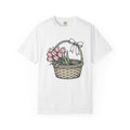 Floral Bouquet Shirt Easter Petals Gift Women Line Art Tee Flower Arrangement T-Shirt Spring Fan Floral Design Graphic Illustration Hand