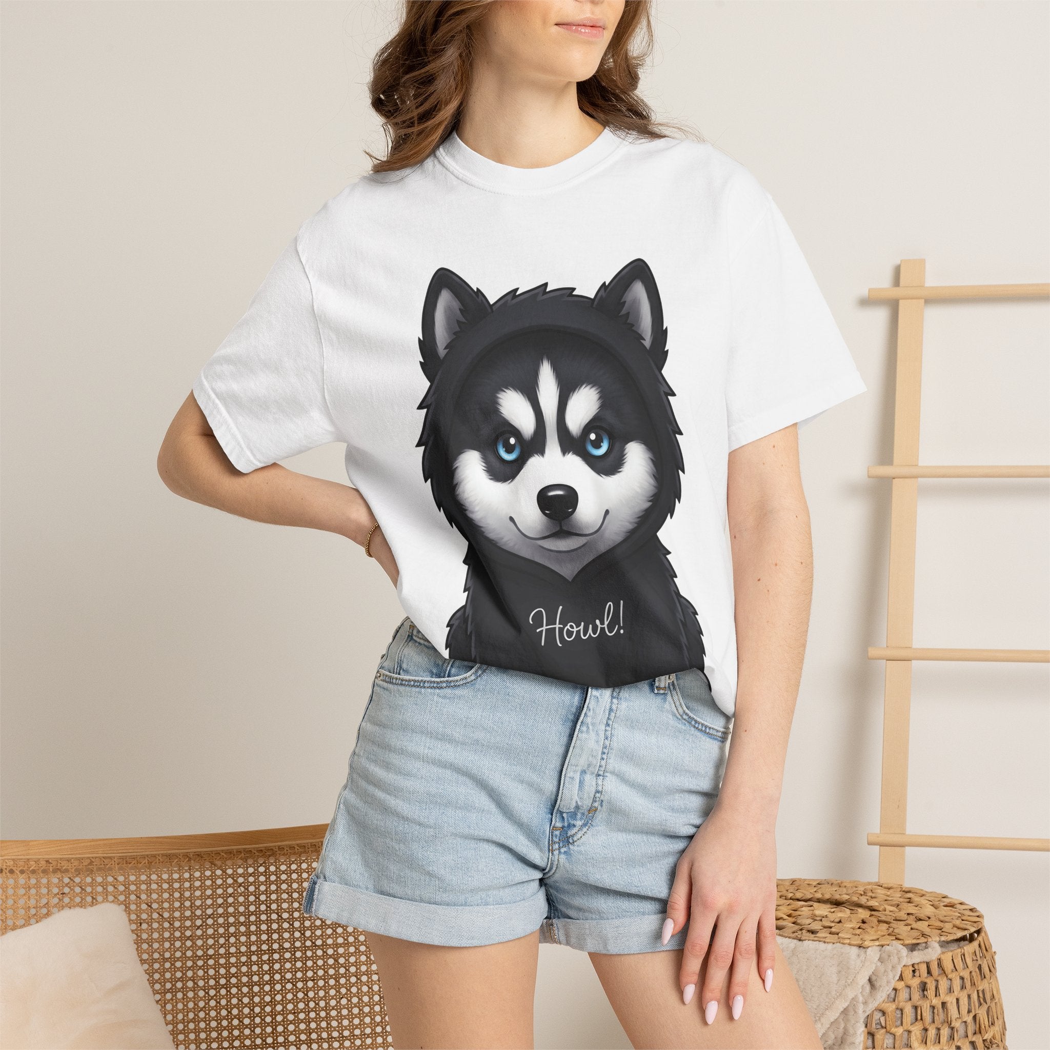 Husky Puppy Shirt Dog Animal Gift Women Cute Tee Puppy T-Shirt Dog Fan Canine Graphic Tshirt Cartoon Hoodie Tshirt